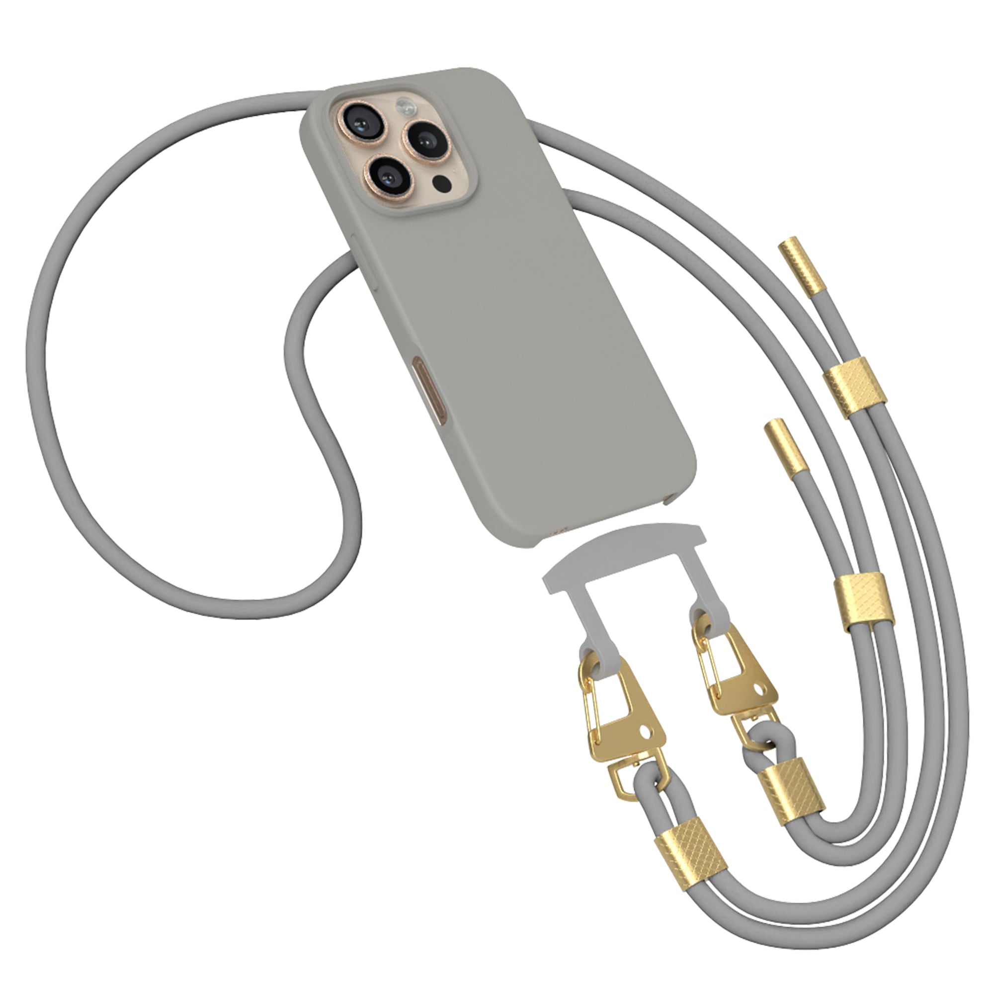 iPhone 16 Pro 2in1 Hülle + Kordel mit Karabinern