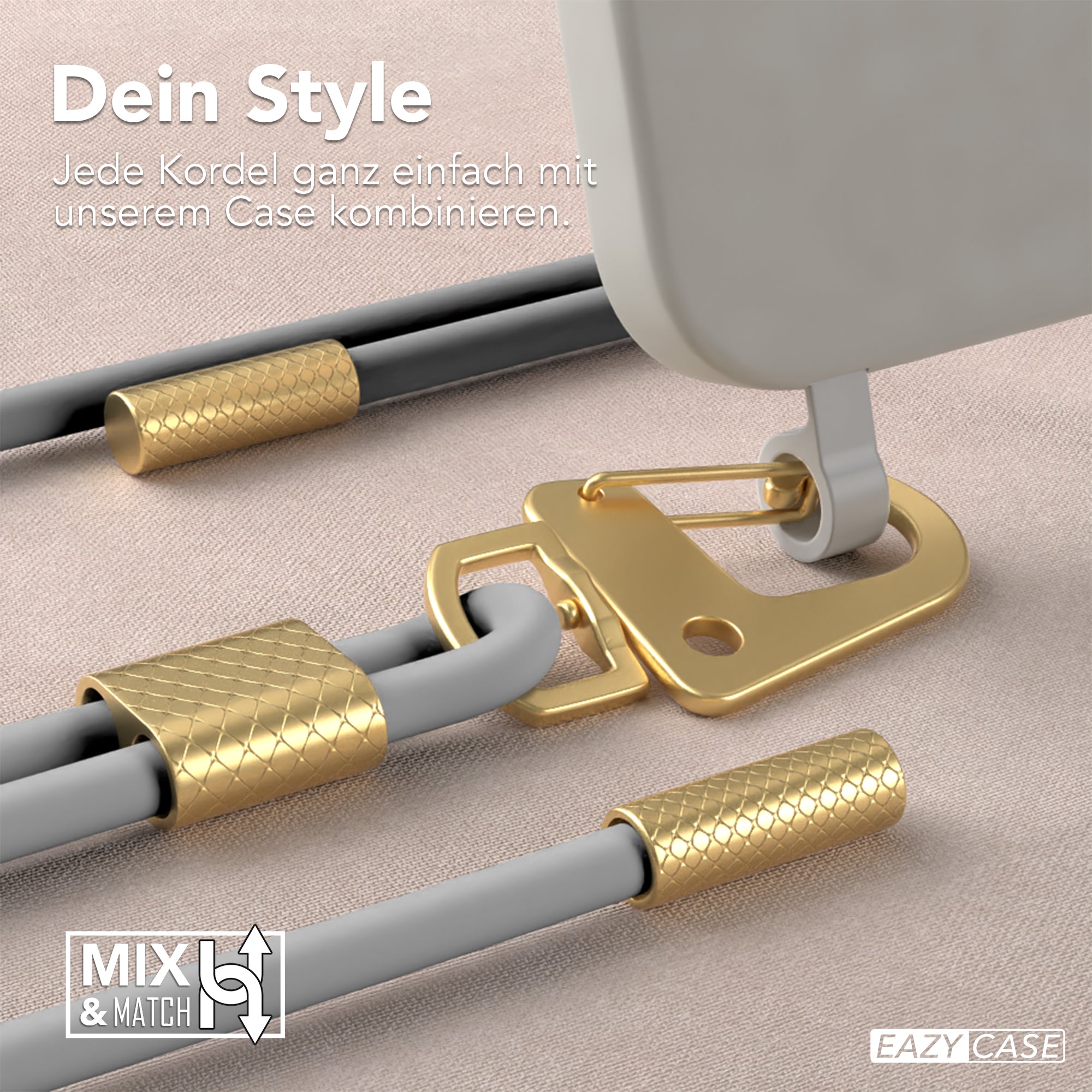 iPhone 16 Pro 2in1 Hülle + Kordel mit Karabinern