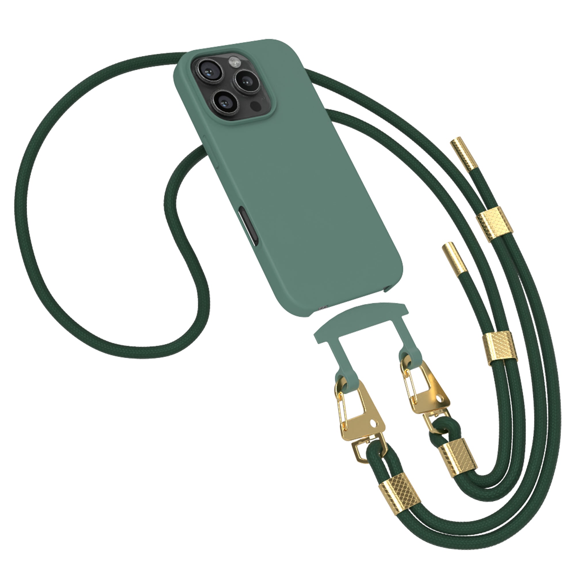 iPhone 16 Pro 2in1 Hülle + Kordel mit Karabinern