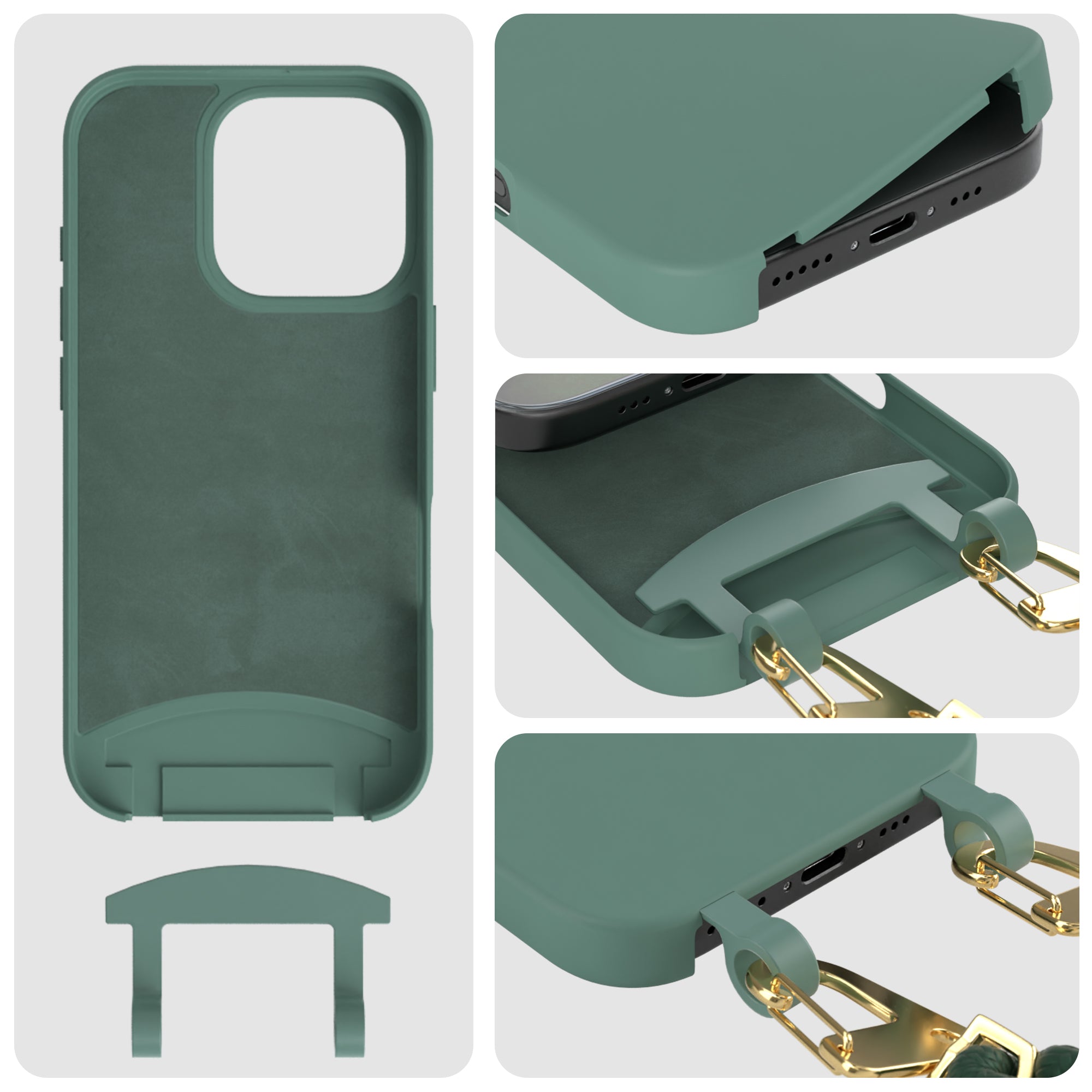 iPhone 16 Pro 2in1 Hülle + Kordel mit Karabinern