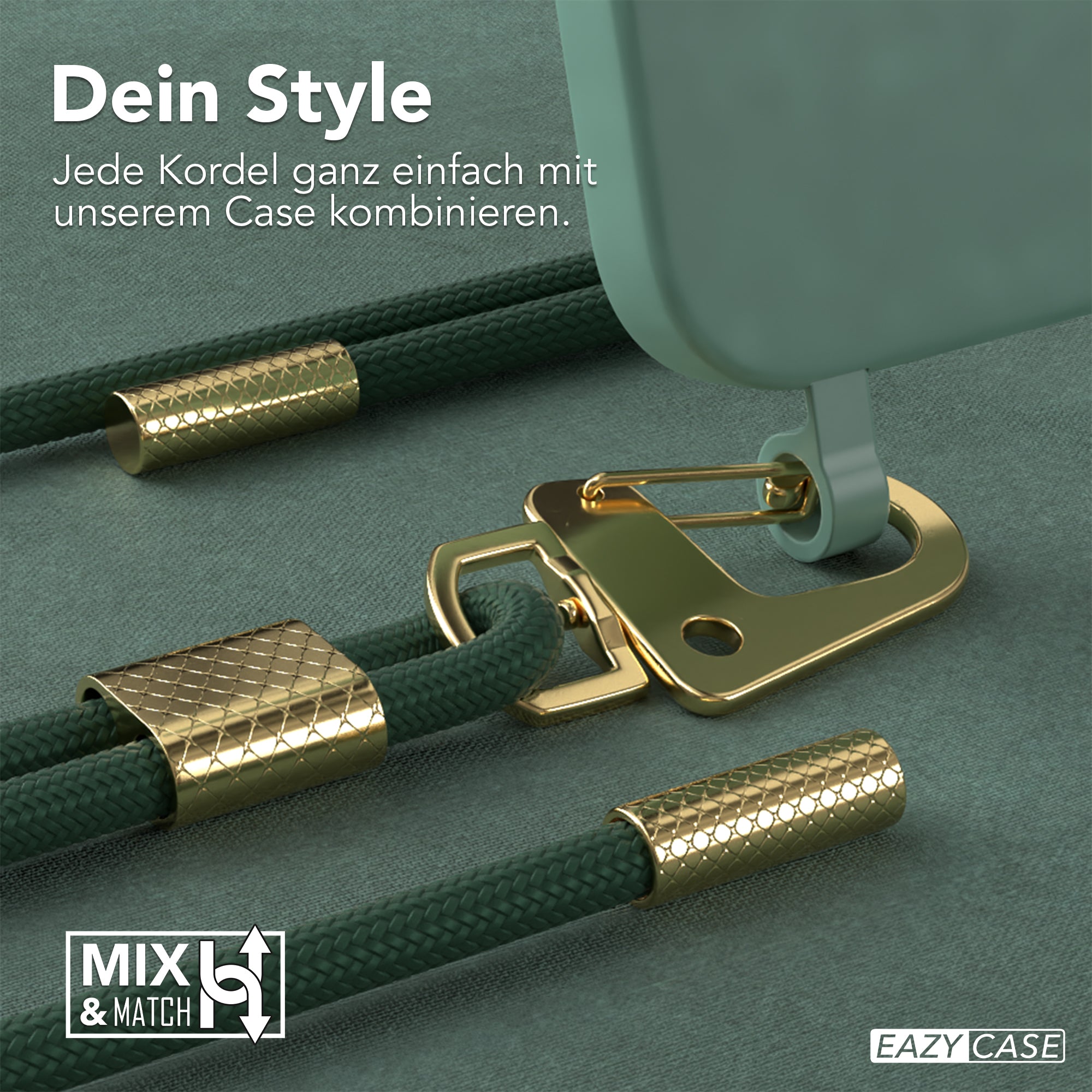 iPhone 16 Pro 2in1 Hülle + Kordel mit Karabinern