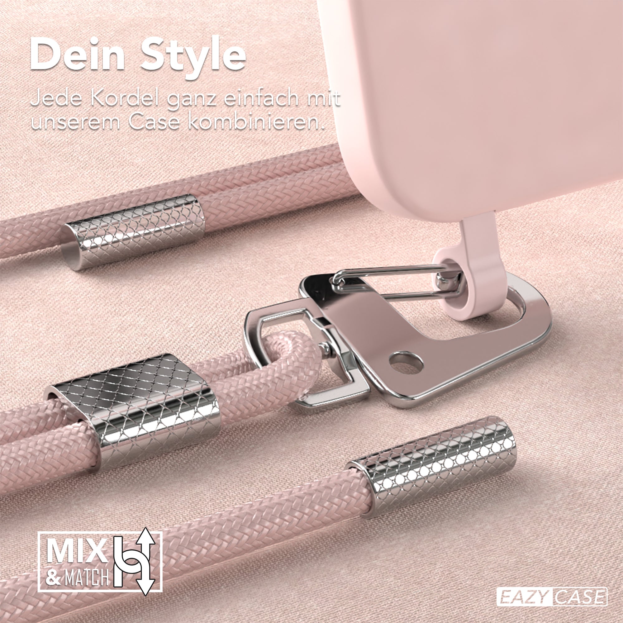 iPhone 16 Pro 2in1 Hülle + Kordel mit Karabinern