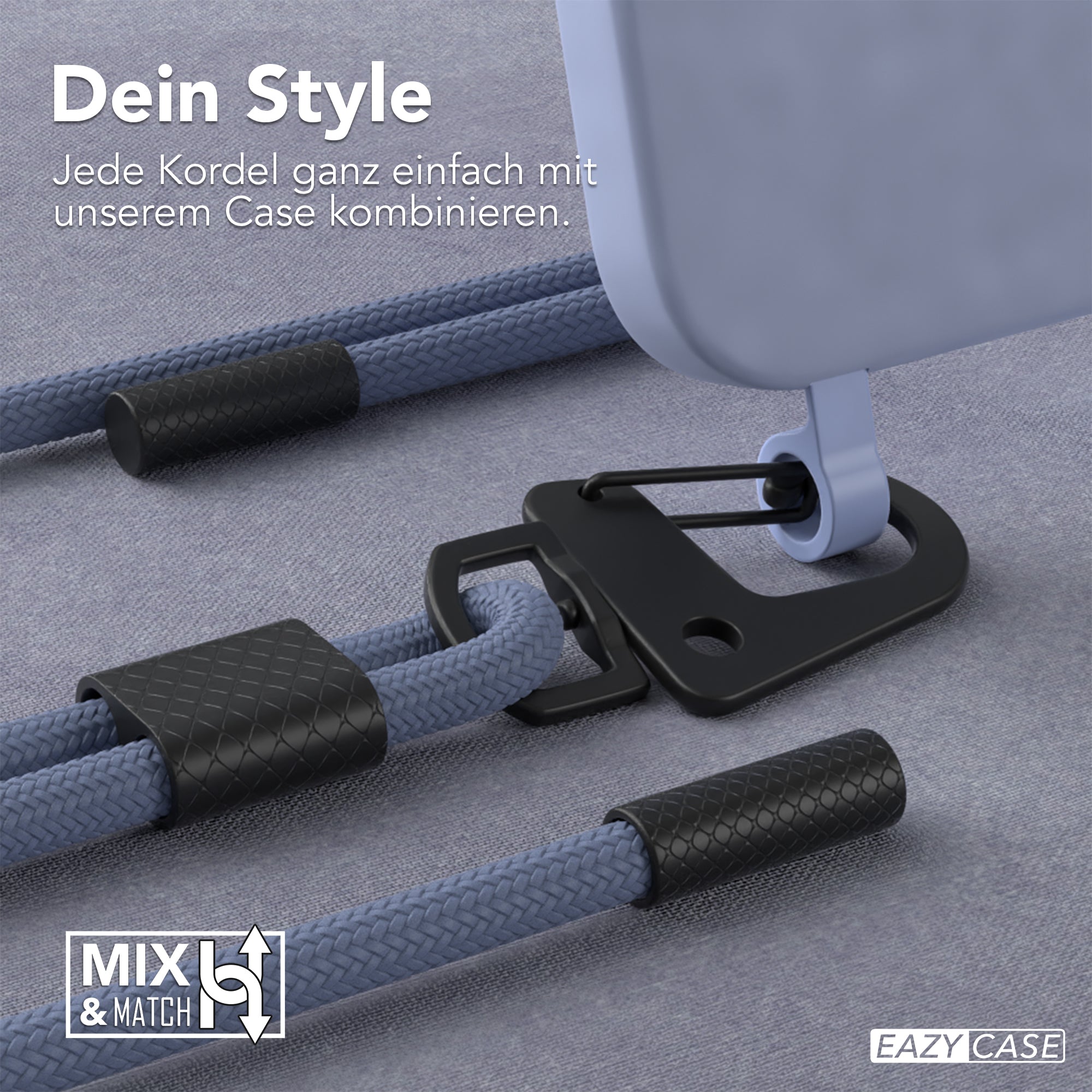 iPhone 16 Pro 2in1 Hülle + Kordel mit Karabinern