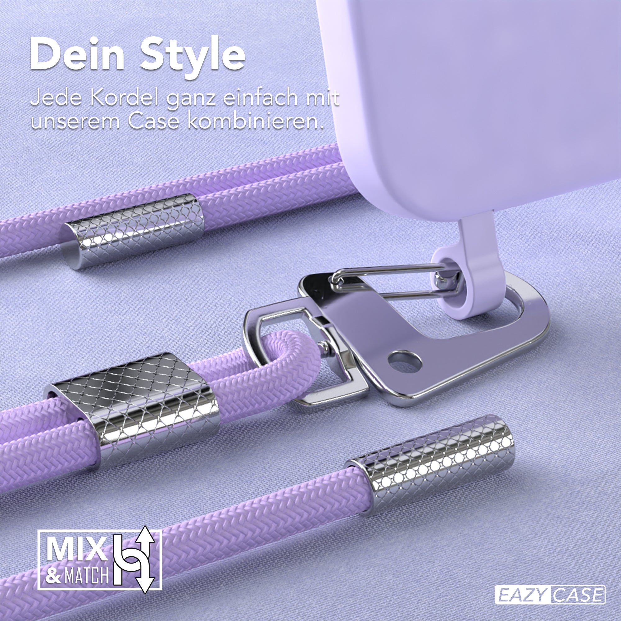 iPhone 16 Pro 2in1 Hülle + Kordel mit Karabinern