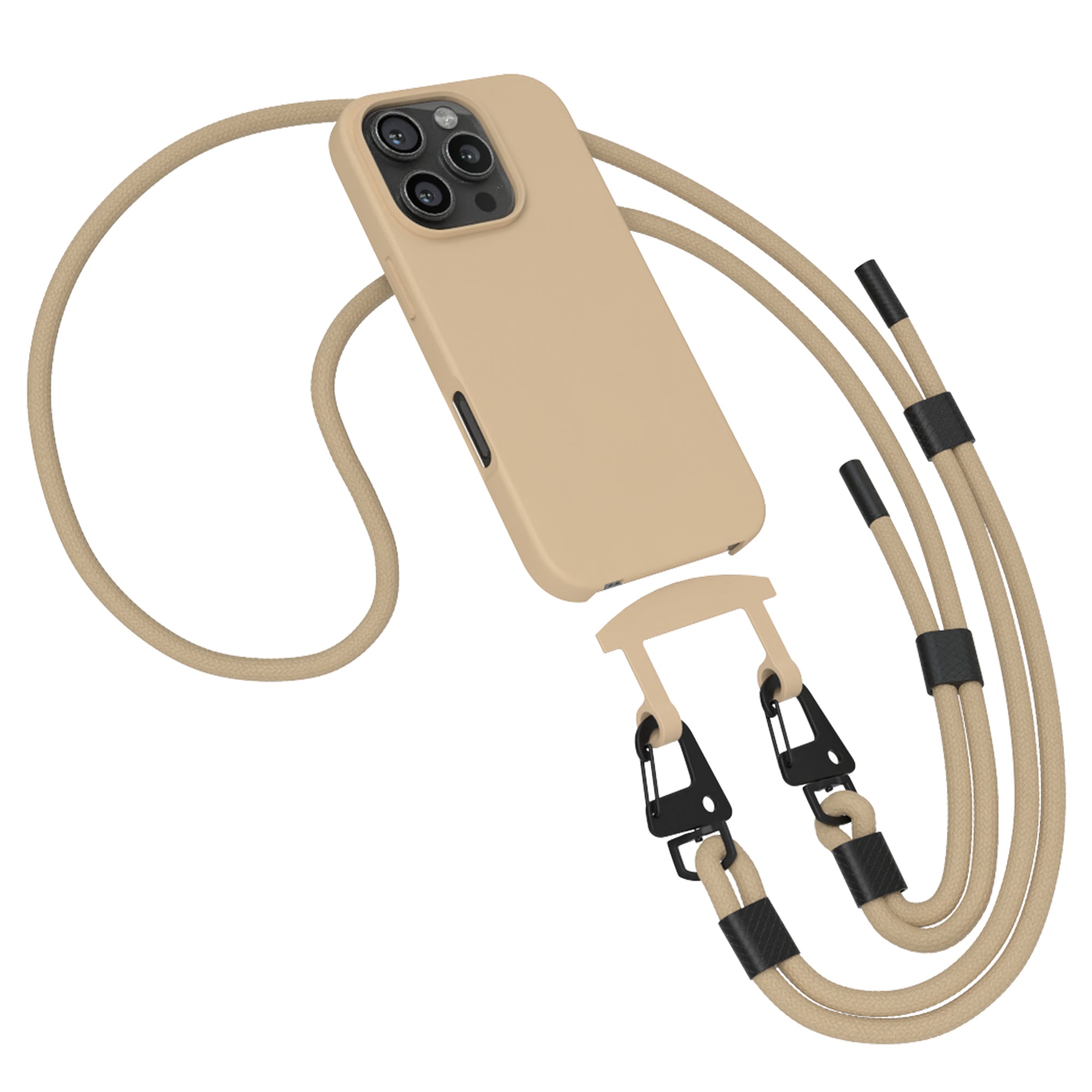 iPhone 16 Pro 2in1 Hülle + Kordel mit Karabinern