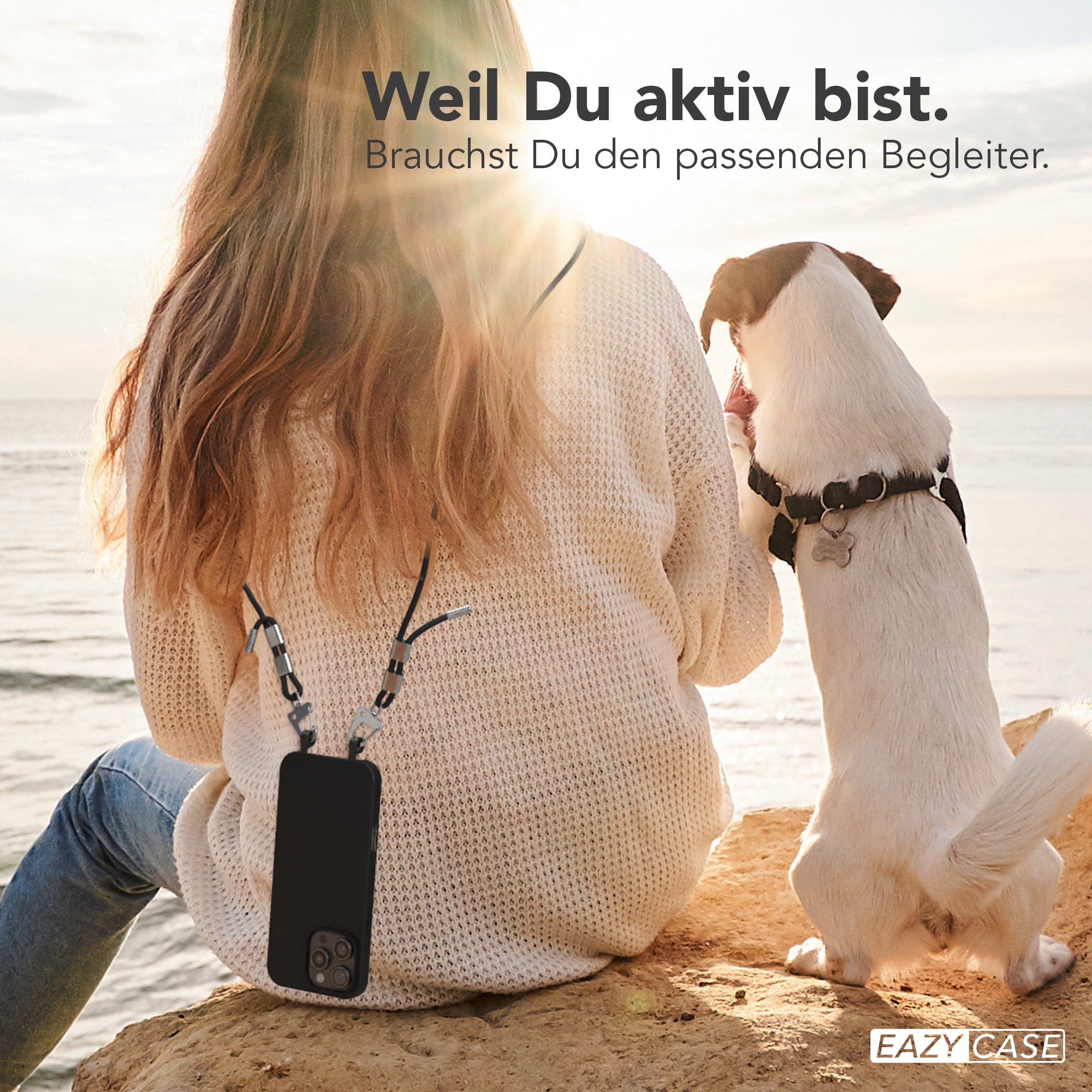 iPhone 16 Pro Max 2in1 Hülle + Kordel mit Karabinern