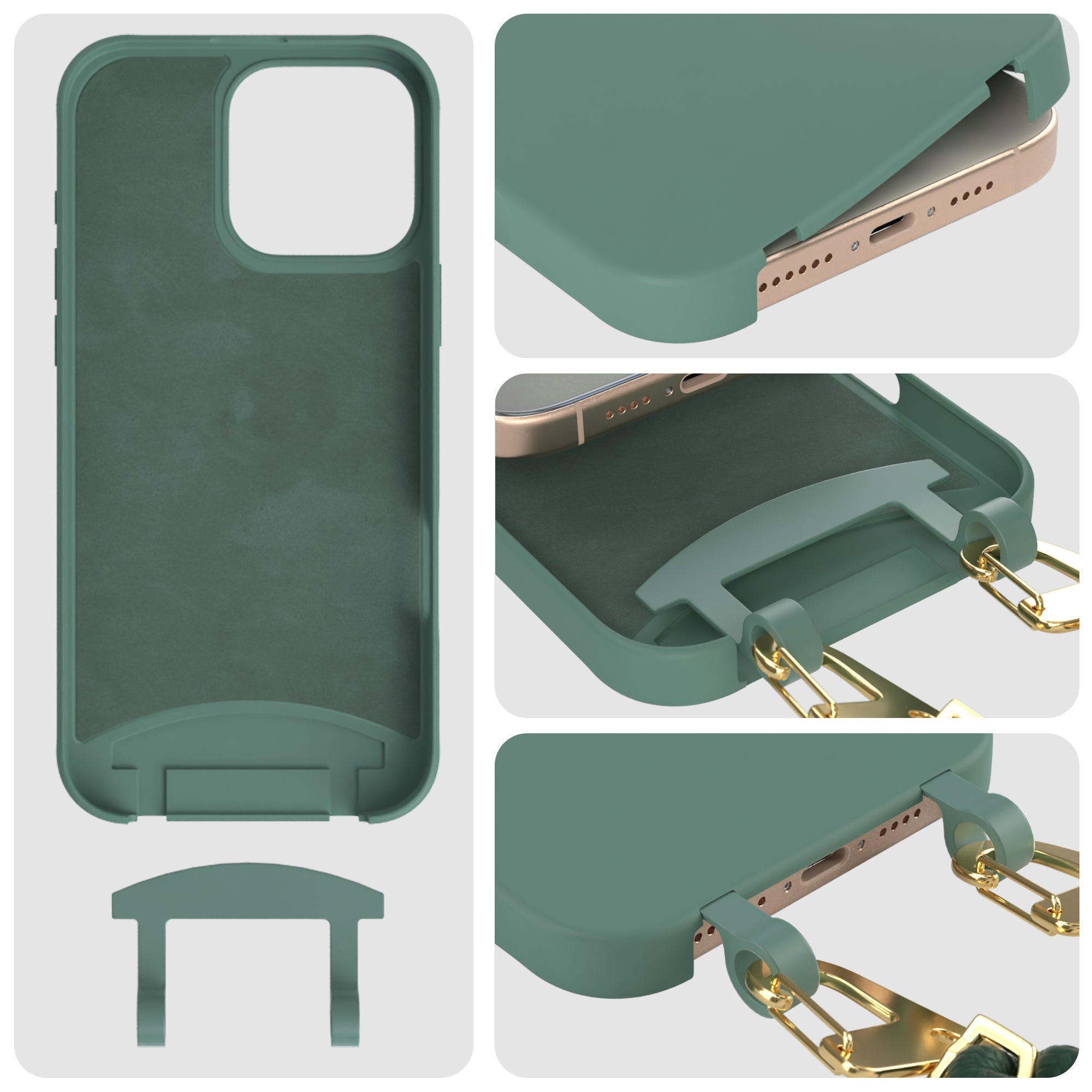 iPhone 16 Pro Max 2in1 Hülle + Kordel mit Karabinern