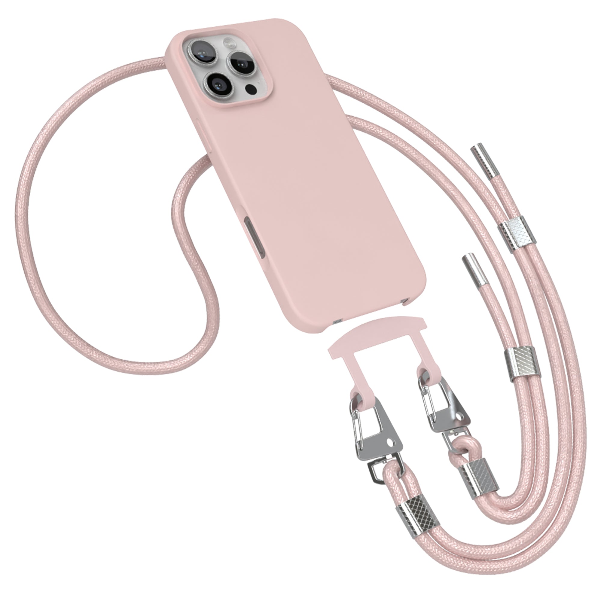 iPhone 16 Pro Max 2in1 Hülle + Kordel mit Karabinern