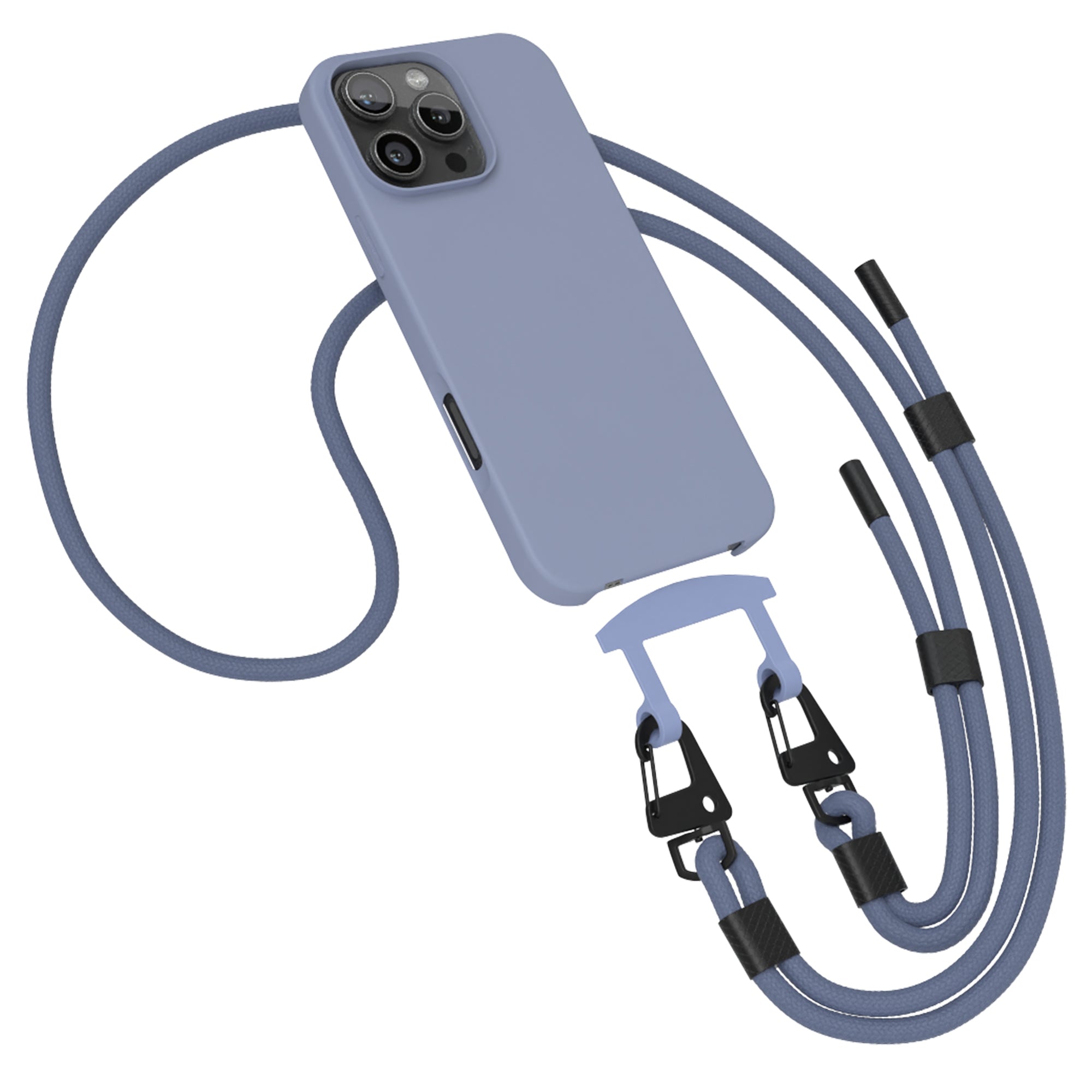 iPhone 16 Pro Max 2in1 Hülle + Kordel mit Karabinern