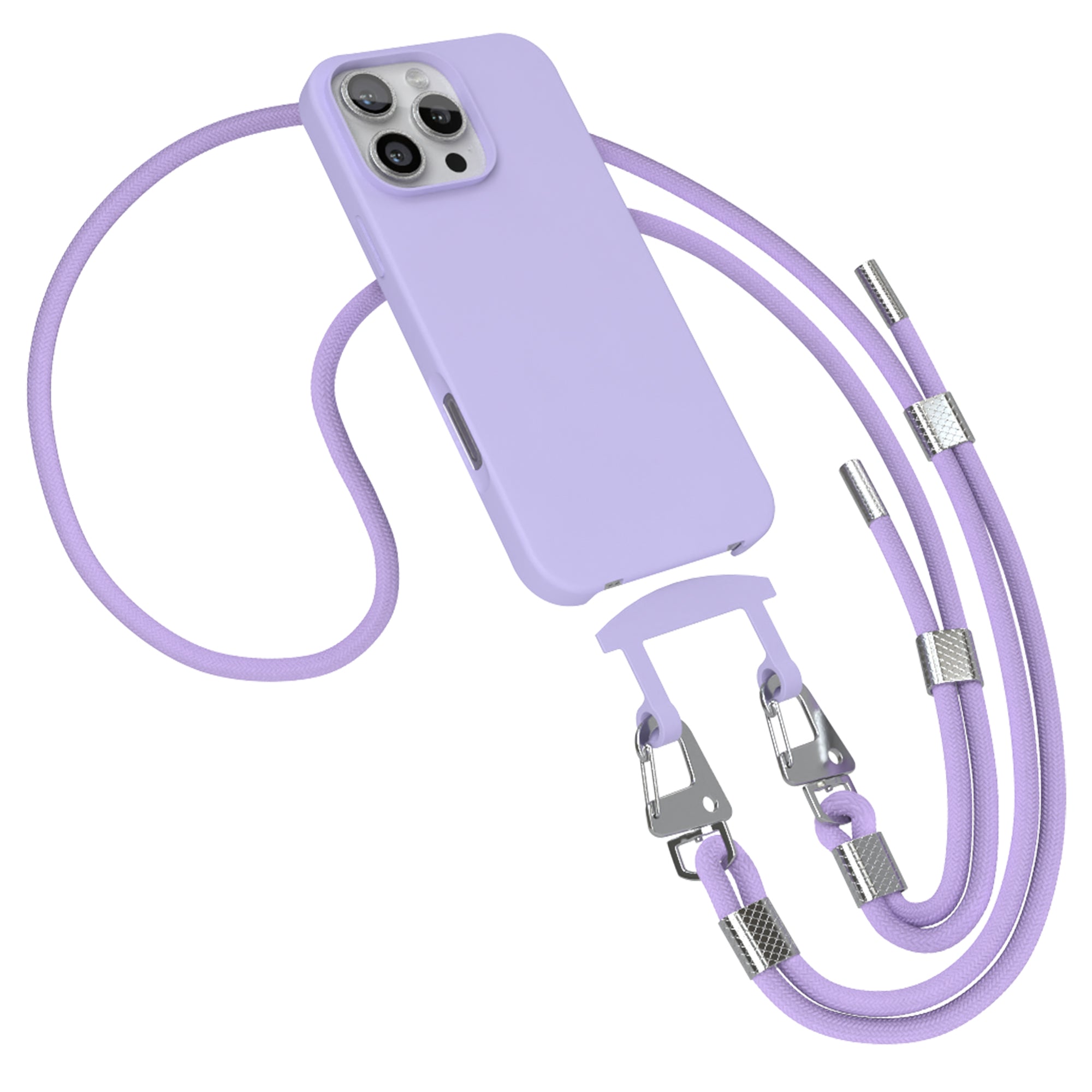 iPhone 16 Pro Max 2in1 Hülle + Kordel mit Karabinern