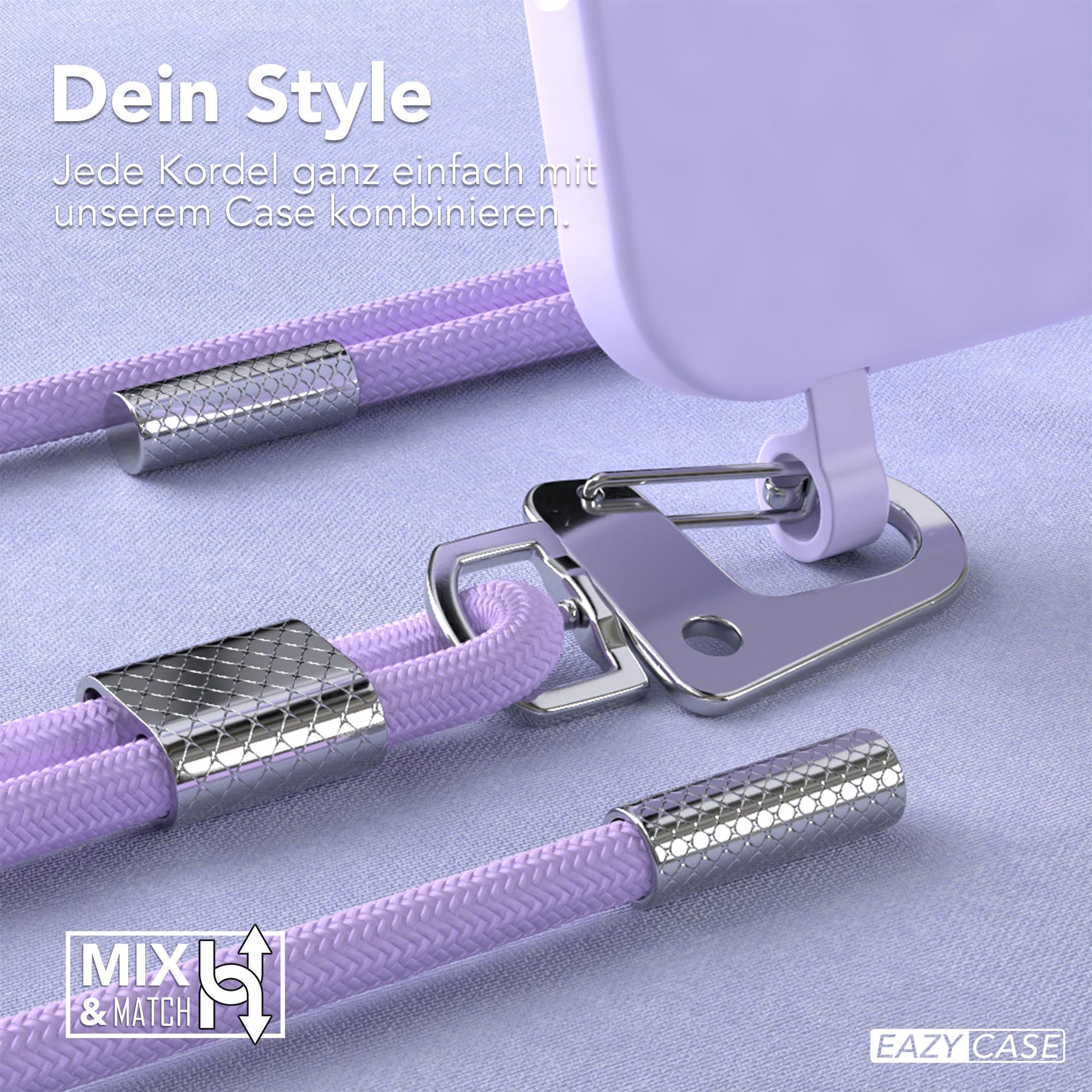 iPhone 16 Pro Max 2in1 Hülle + Kordel mit Karabinern