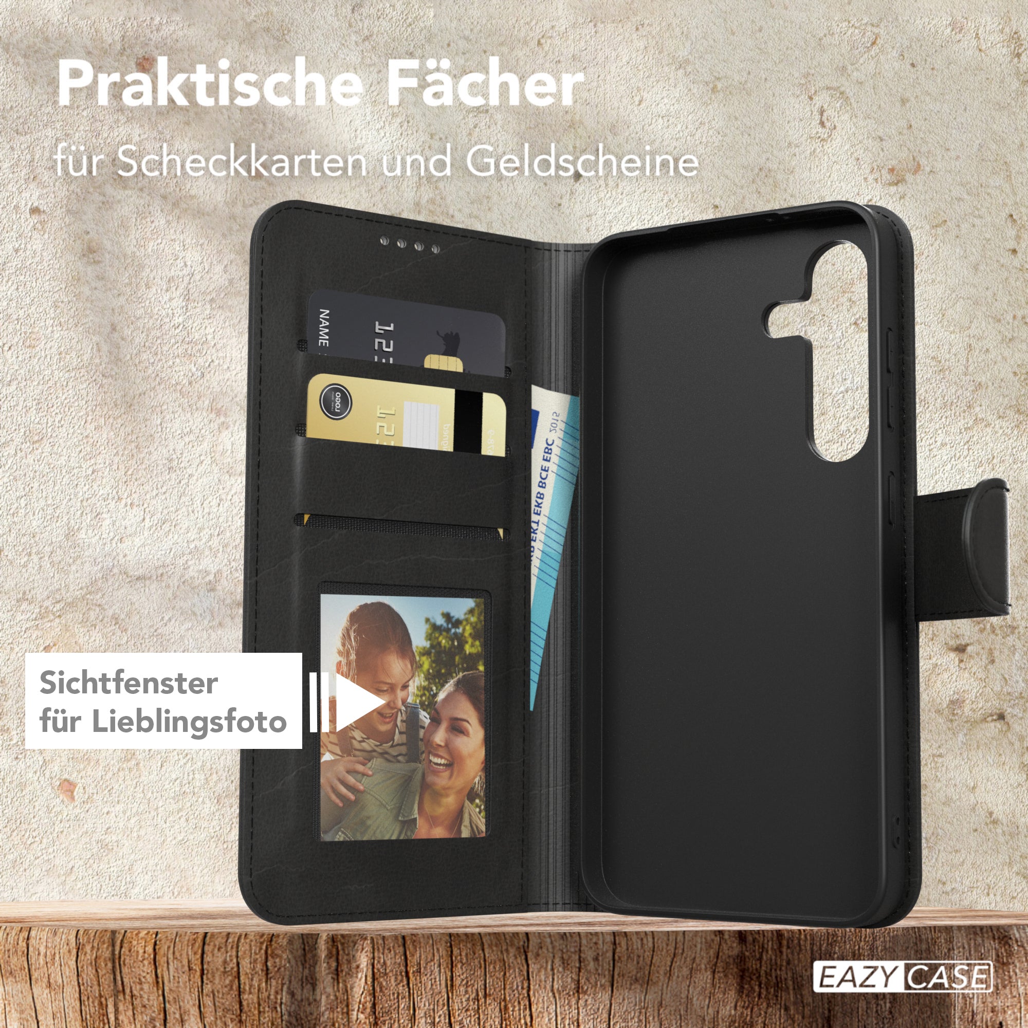 Galaxy S24 FE Klapphülle aus Kunstleder