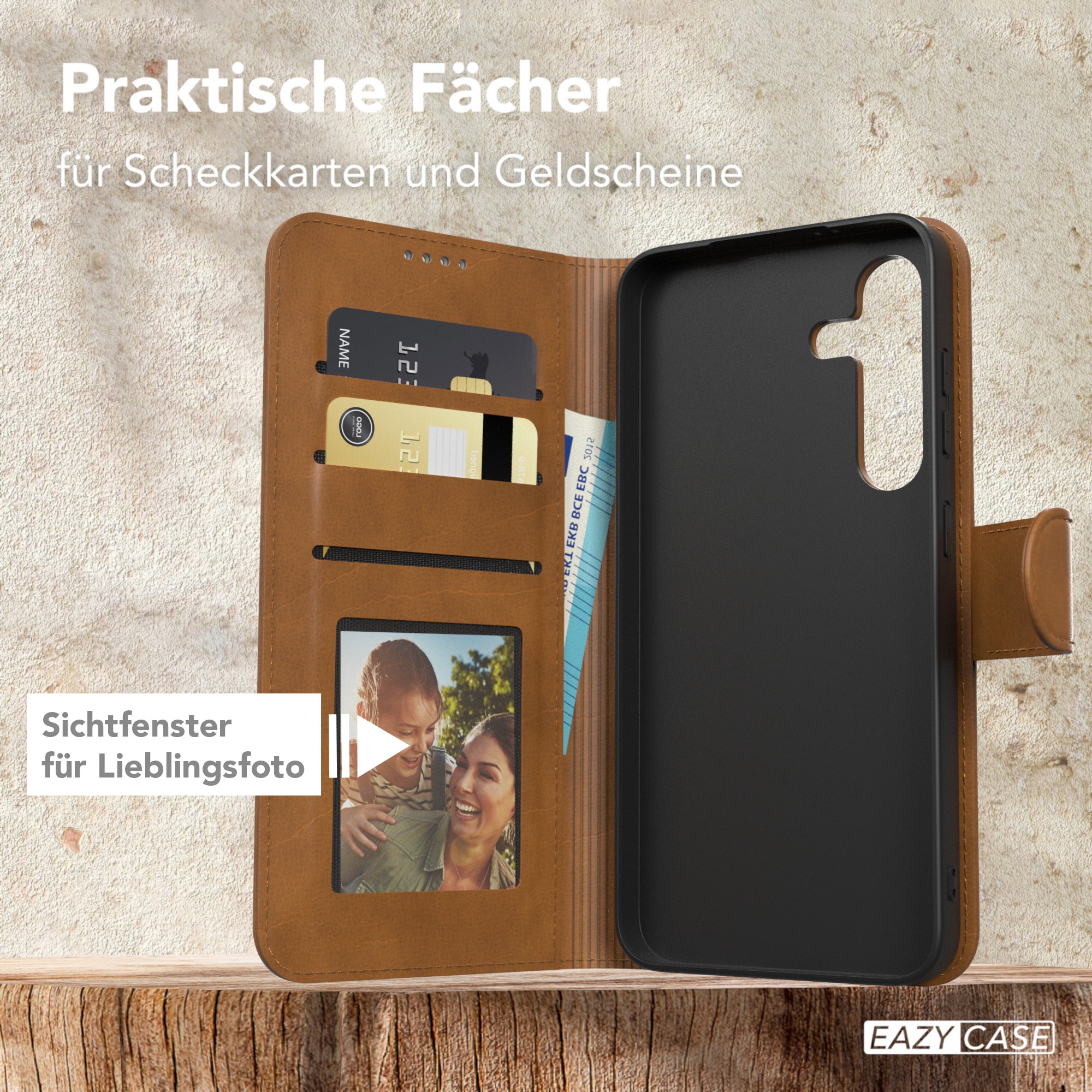 Galaxy S24 FE Klapphülle aus Kunstleder