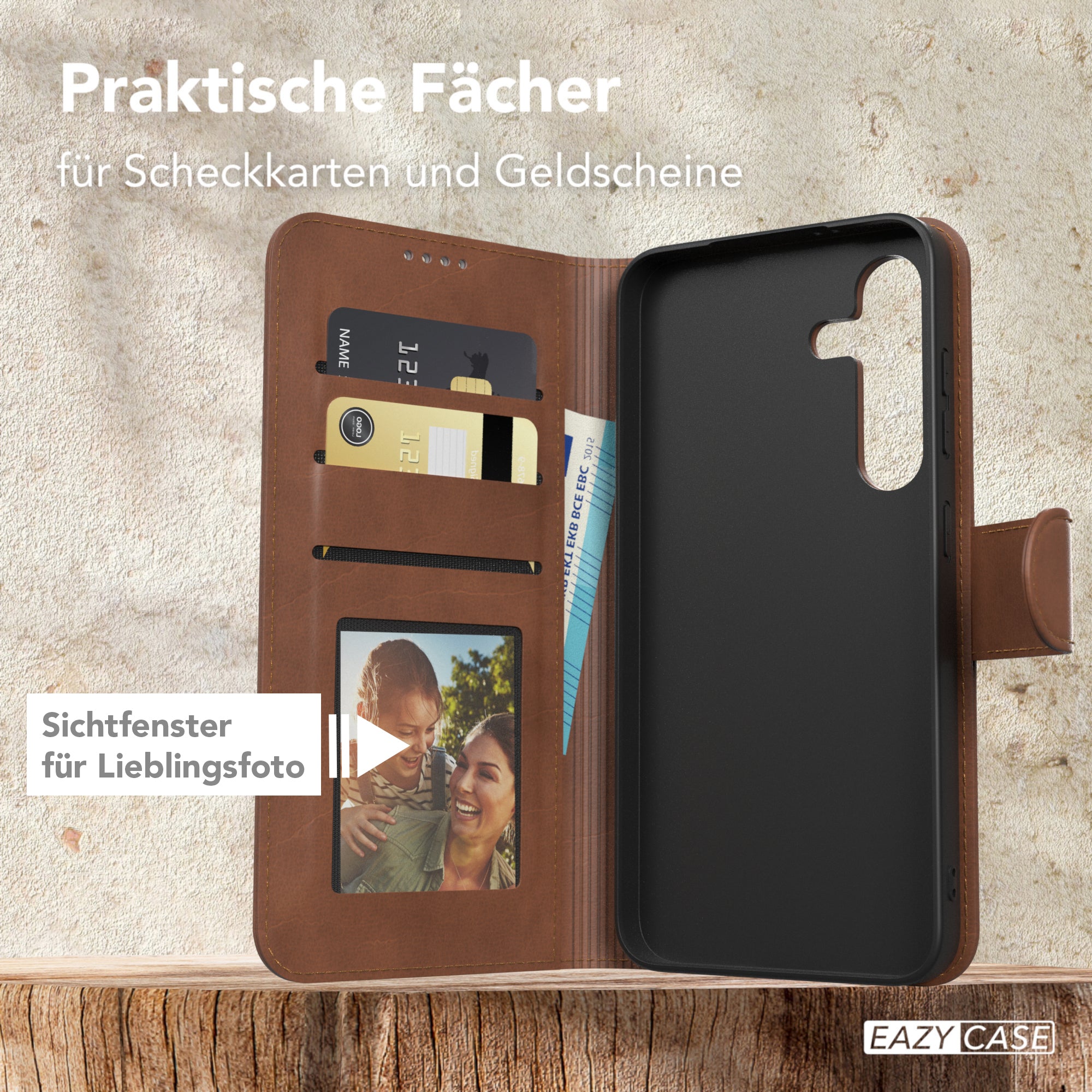 Galaxy S24 FE Klapphülle aus Kunstleder