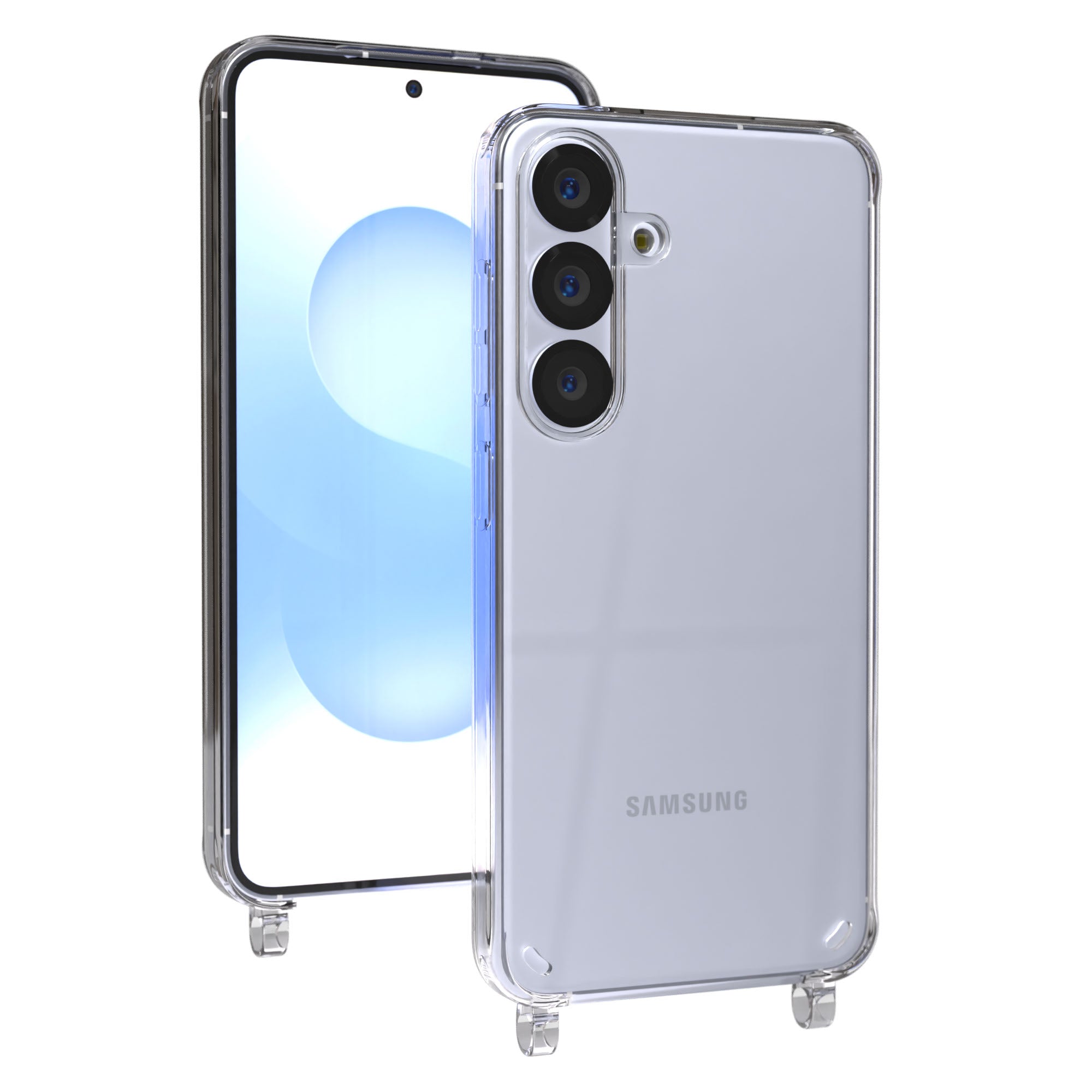 Samsung Galaxy S25 transparente Schutzhülle mit Befestigungsösen für Handyketten