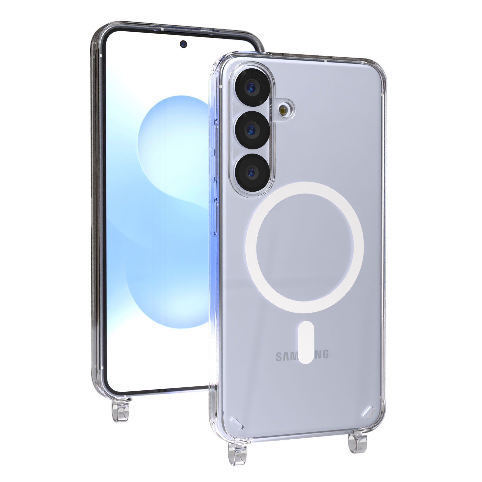 Samsung Galaxy S25 Schutzhülle mit MagSafe und Handyketten Befestigungsösen