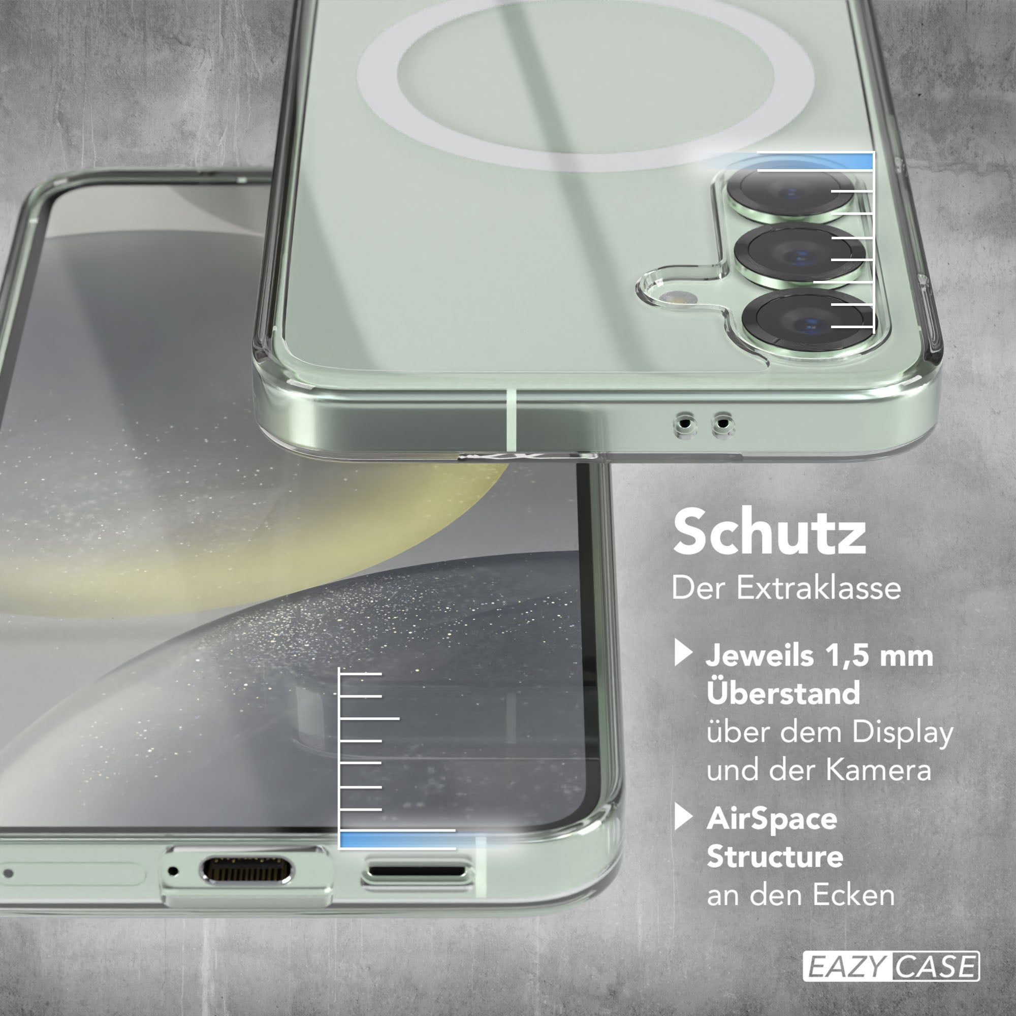 Galaxy S25 transparente Hülle mit MagSafe
