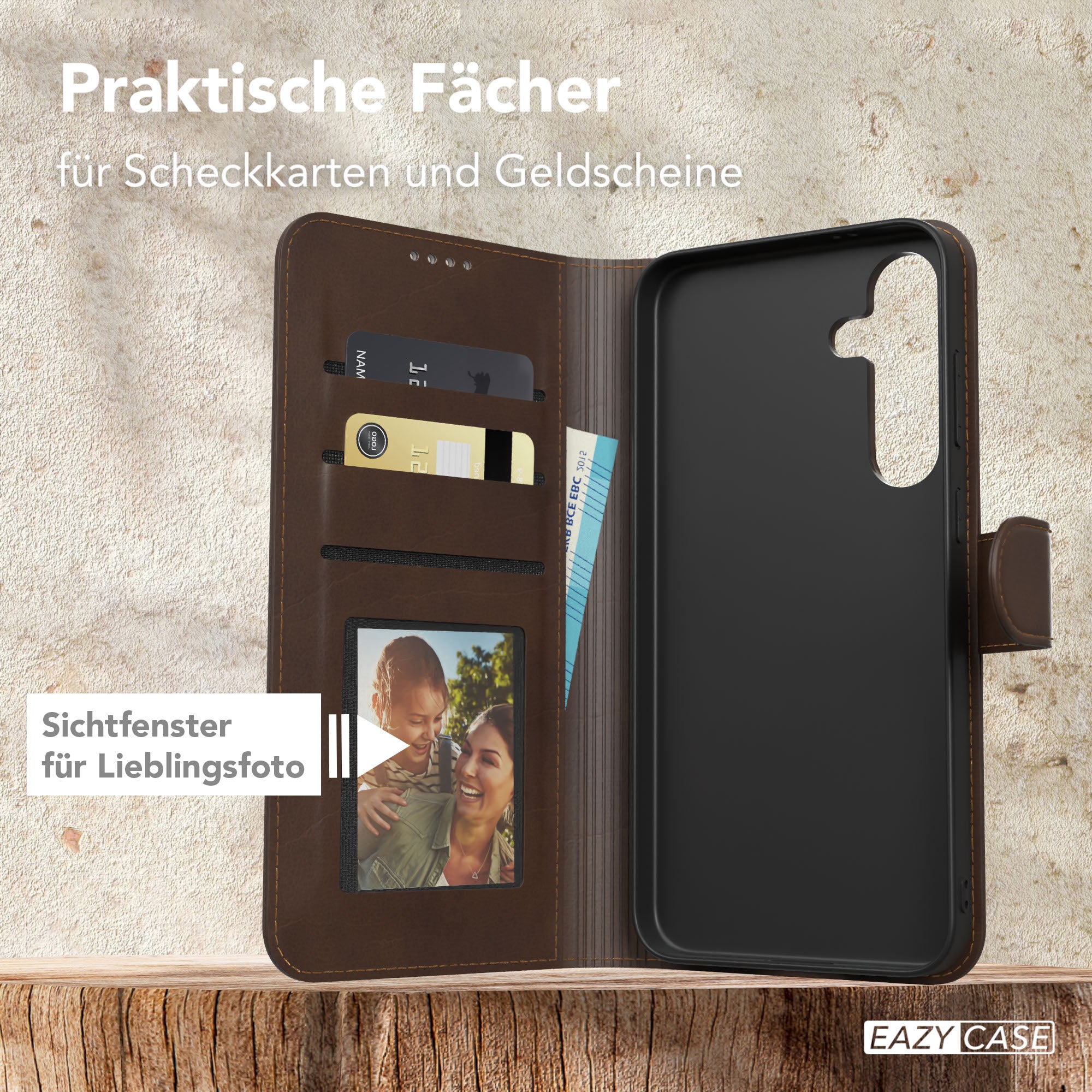 Galaxy S25 Plus Klapphülle aus Kunstleder