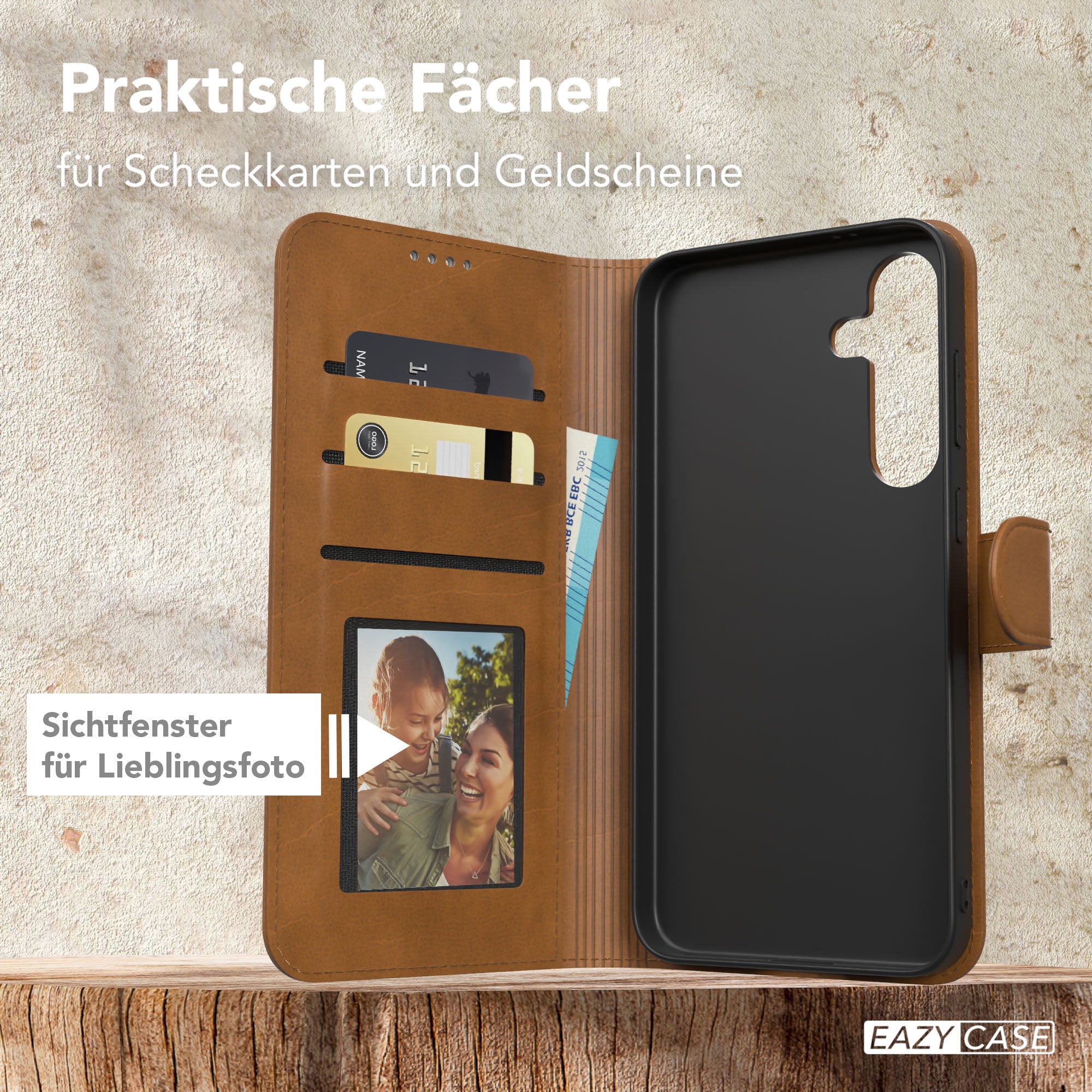 Galaxy S25 Plus Klapphülle aus Kunstleder