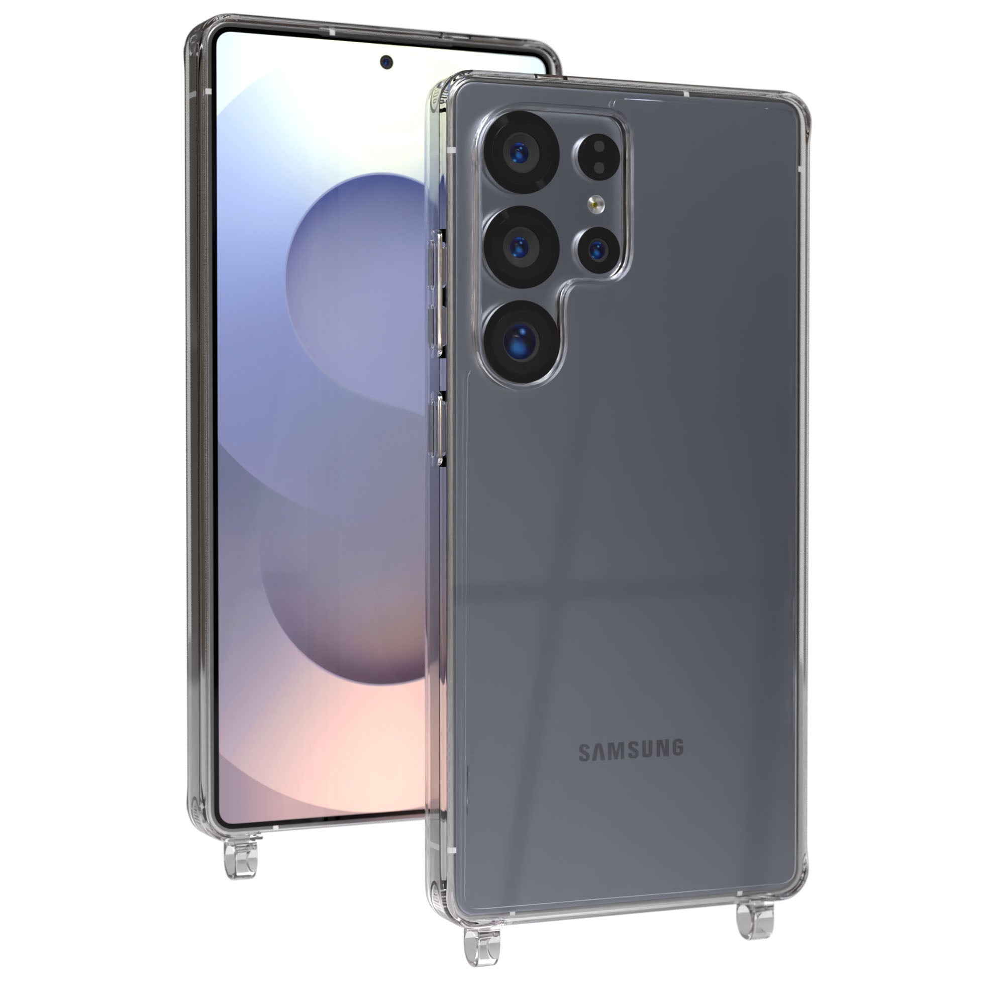 Samsung Galaxy S25 Ultra transparente Hülle mit Handyketten-Ösen
