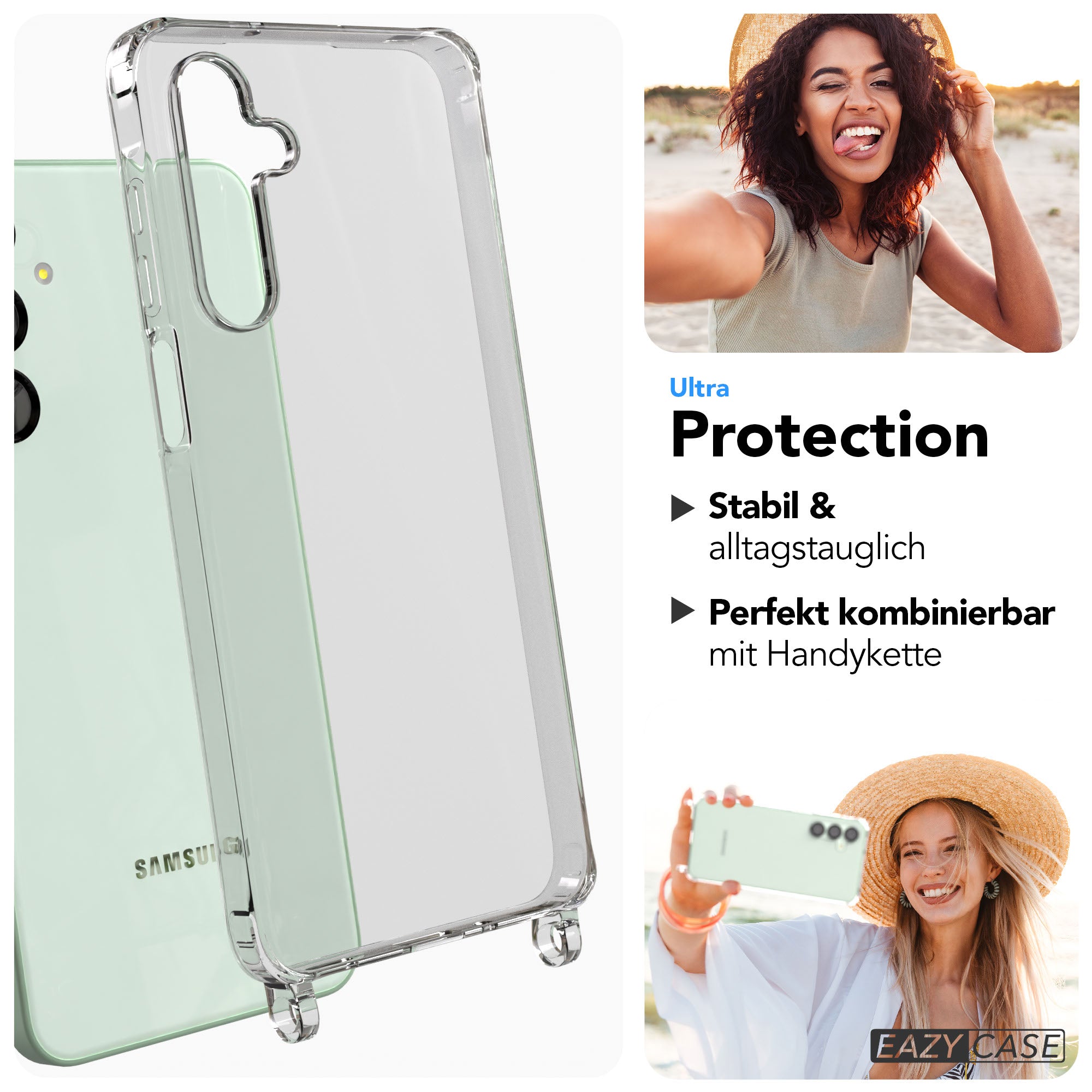 Samsung Galaxy A16 Schutzhülle mit Befestigungsösen für Handyketten