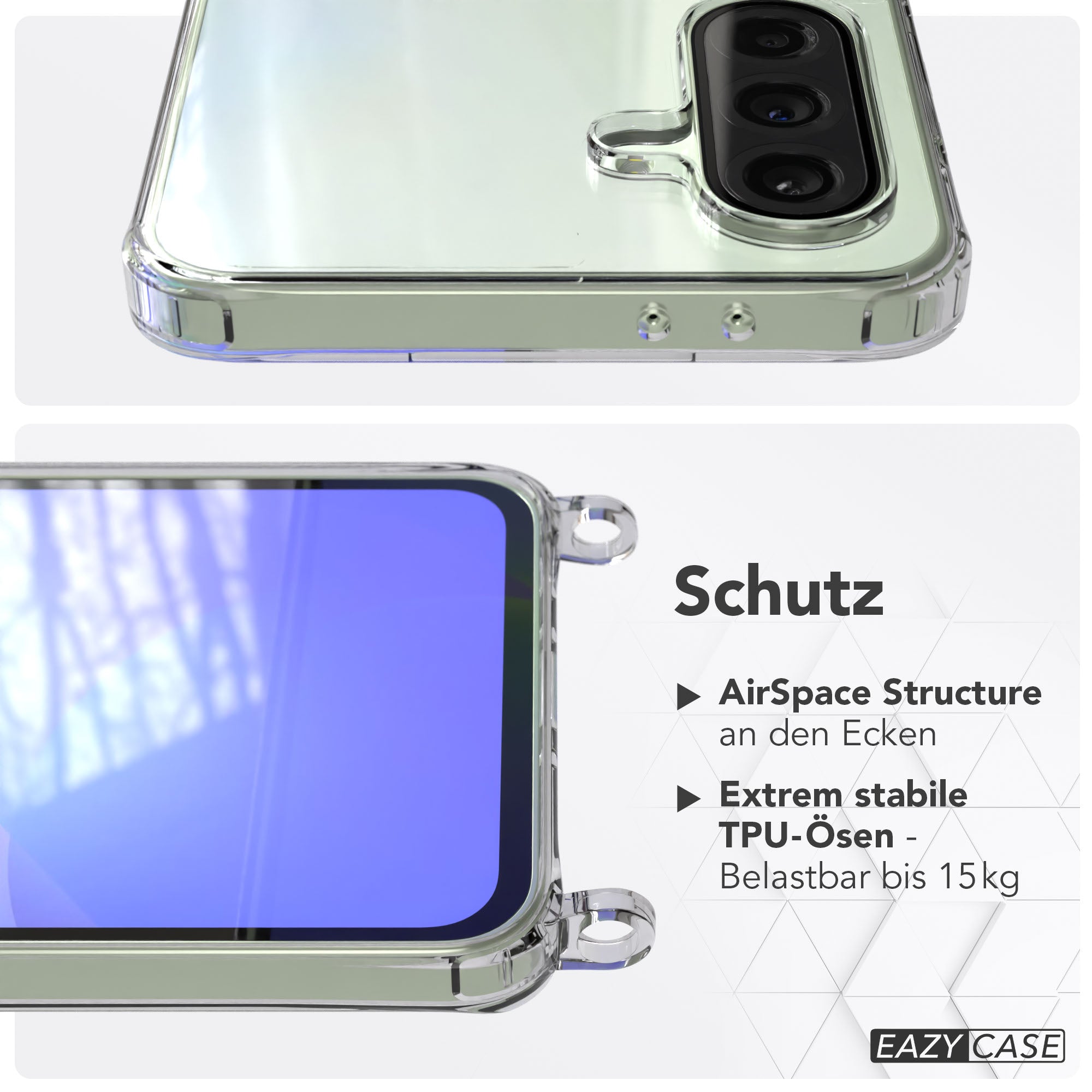 Samsung Galaxy A36 Schutzhülle mit Befestigungsösen für Handyketten transparent