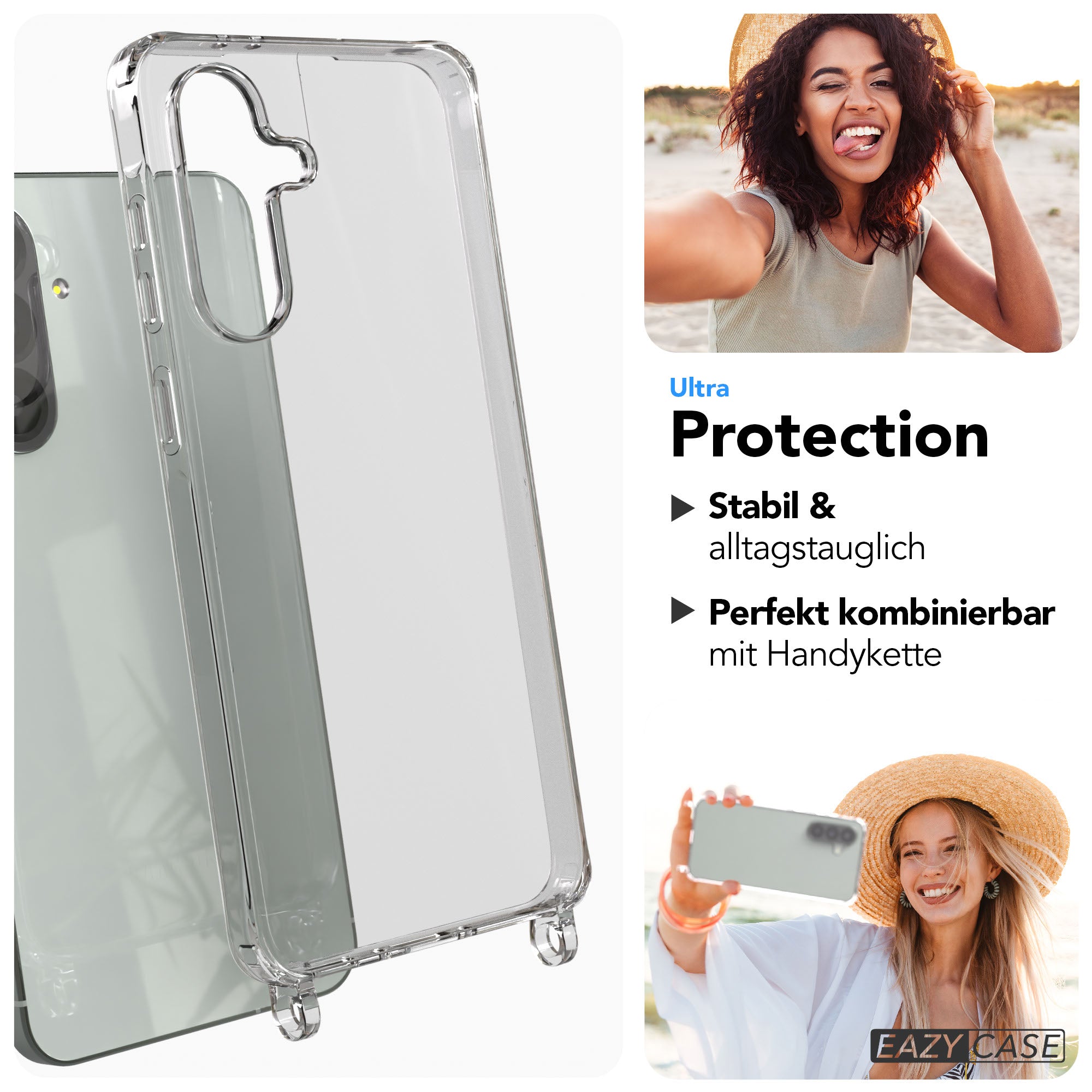 Samsung Galaxy A56 Schutzhülle mit Befestigungsösen für Handyketten TPU transparent