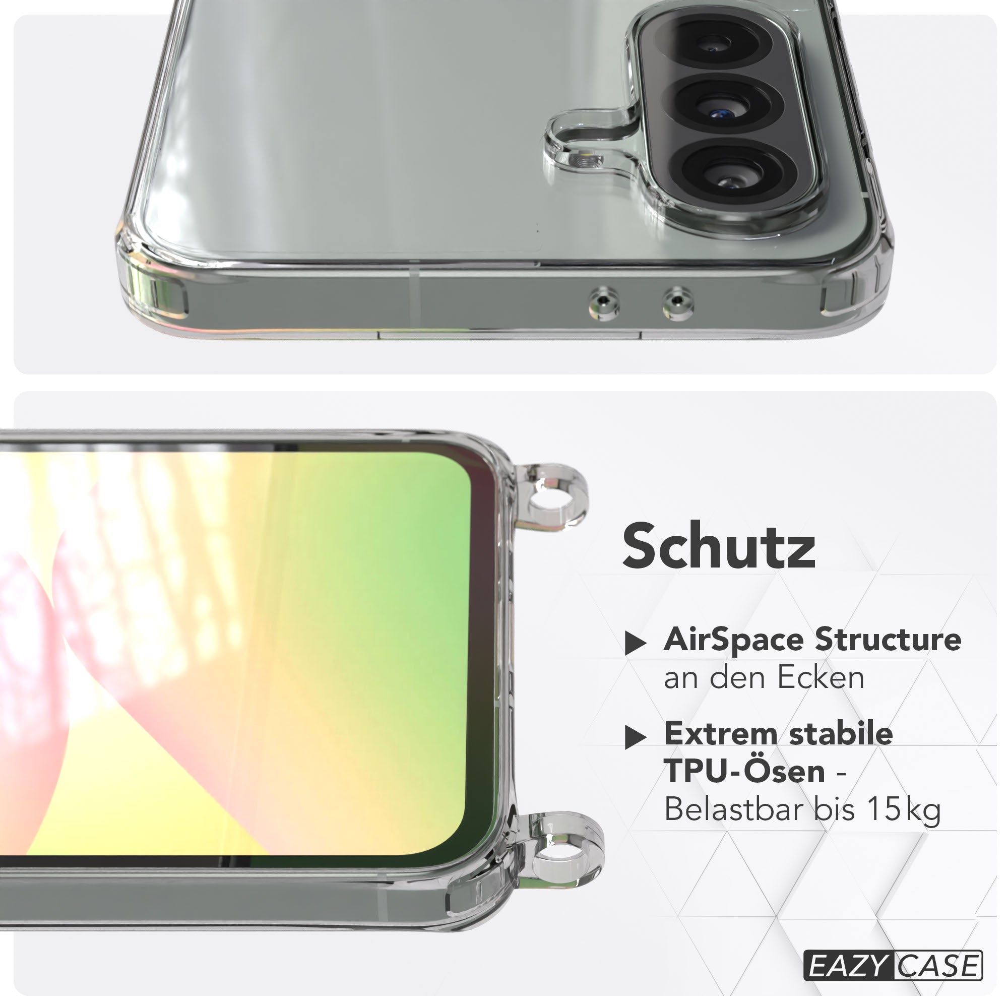 Samsung Galaxy A56 Schutzhülle mit Befestigungsösen für Handyketten TPU transparent