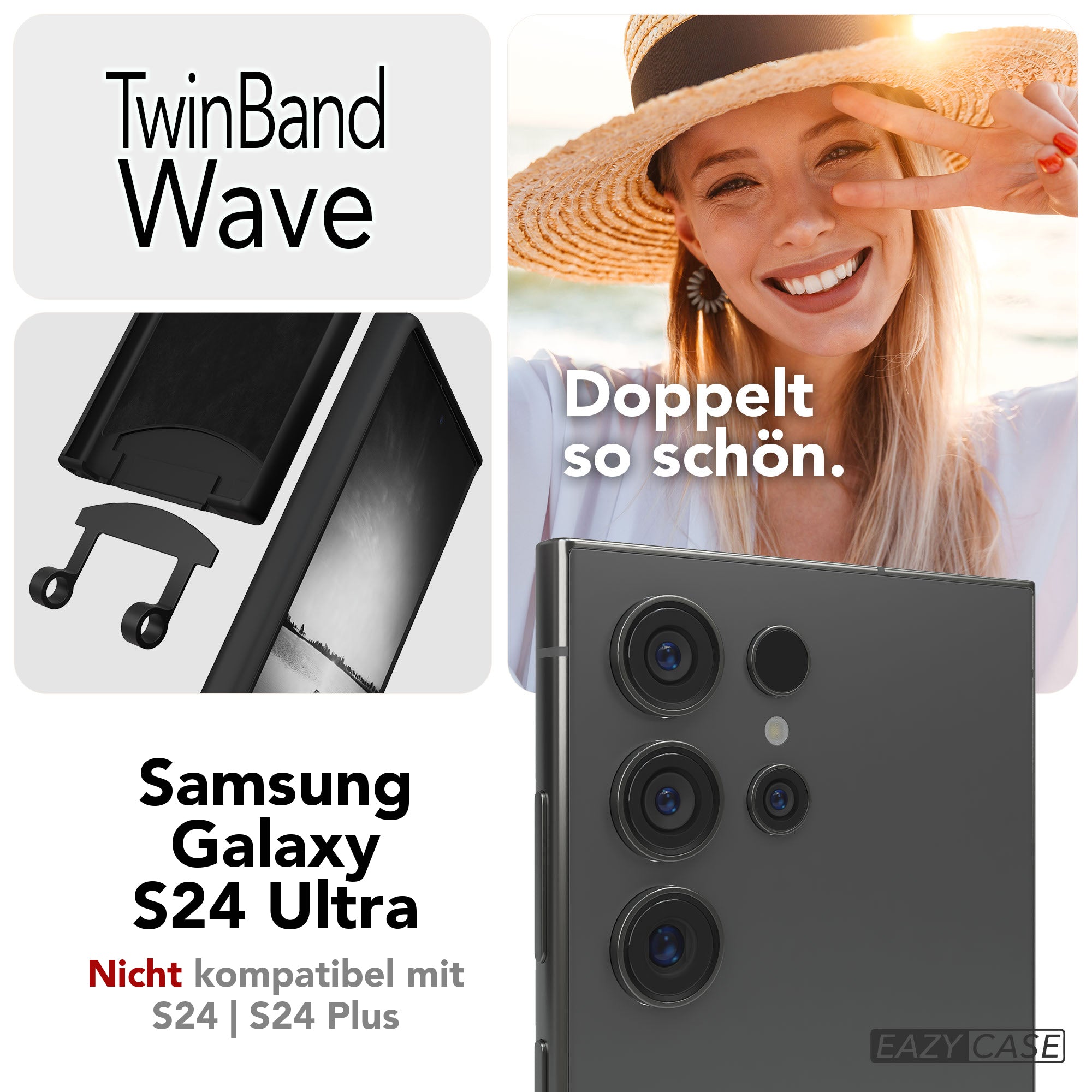 Samsung Galaxy S24 Ultra 2in1 Handykette mit abnehmbarer Kordel