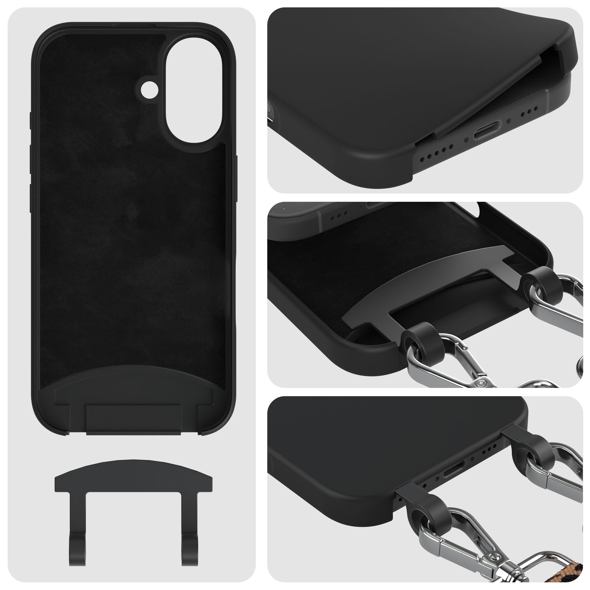 iPhone 16 Handykette mit abnehmbarem Band Silikonhülle EAZY CASE