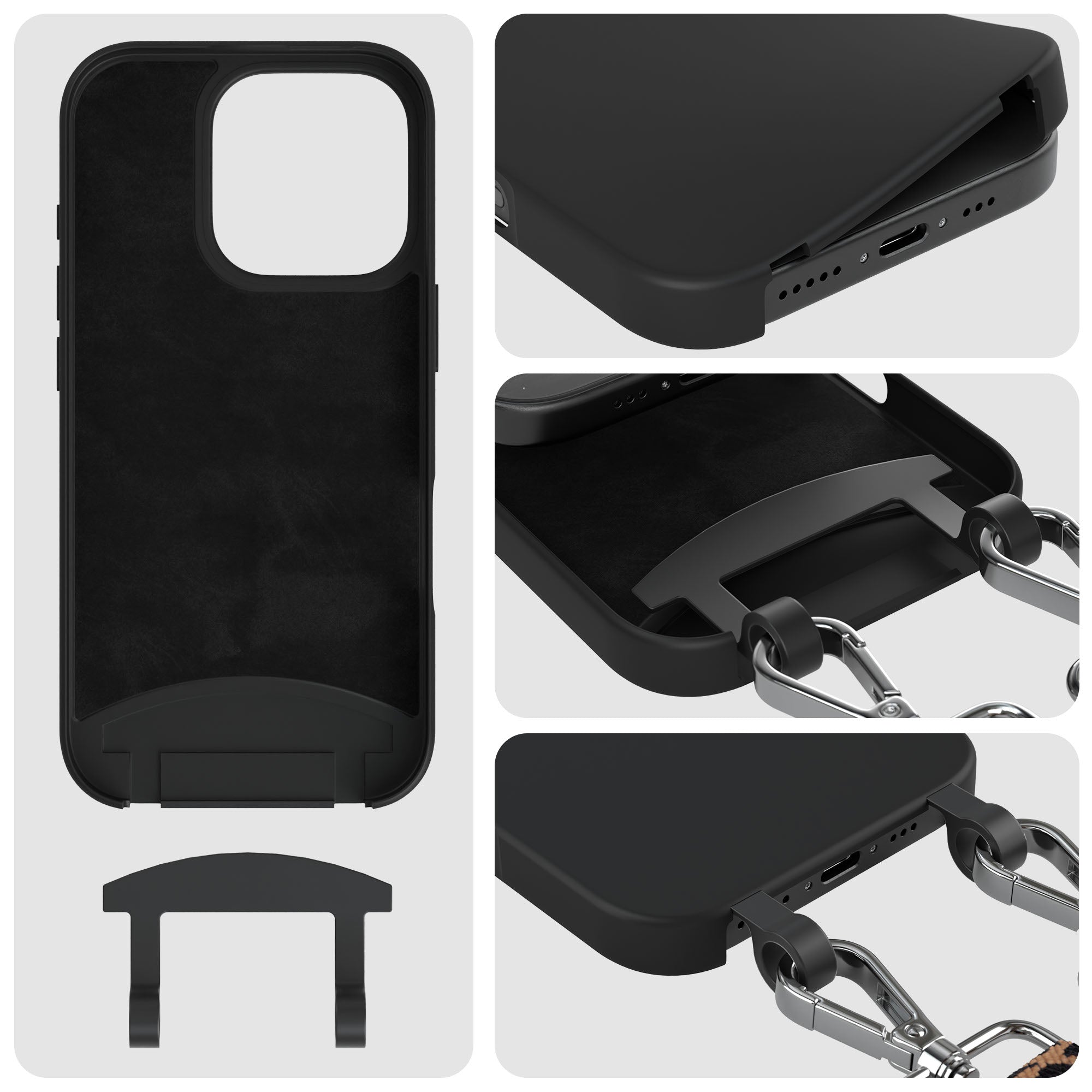 Apple iPhone 16 Pro 2in1 Handykette mit abnehmbarer Kordel Silikon