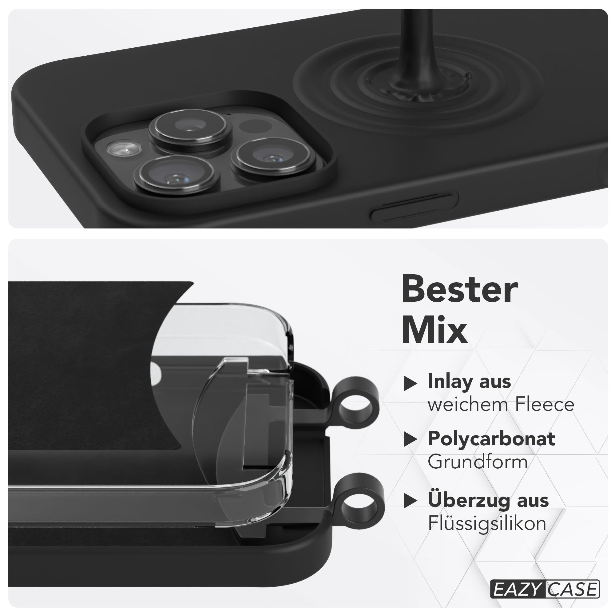 iPhone 16 Pro Max 2in1 Handykette mit abnehmbarem Boho Band Silikon