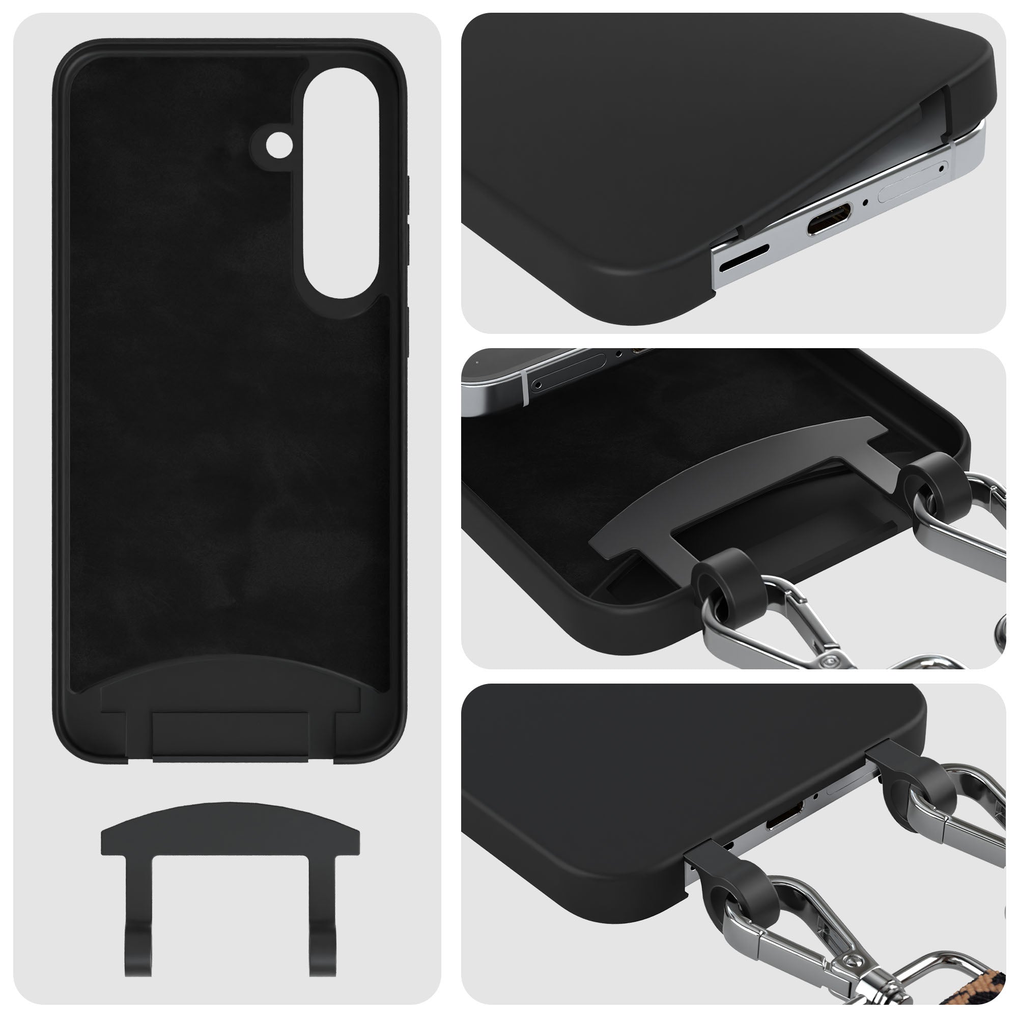 Samsung Galaxy S25 Plus 2in1 Handykette mit abnehmbarer Silikonhülle und Umhängeband