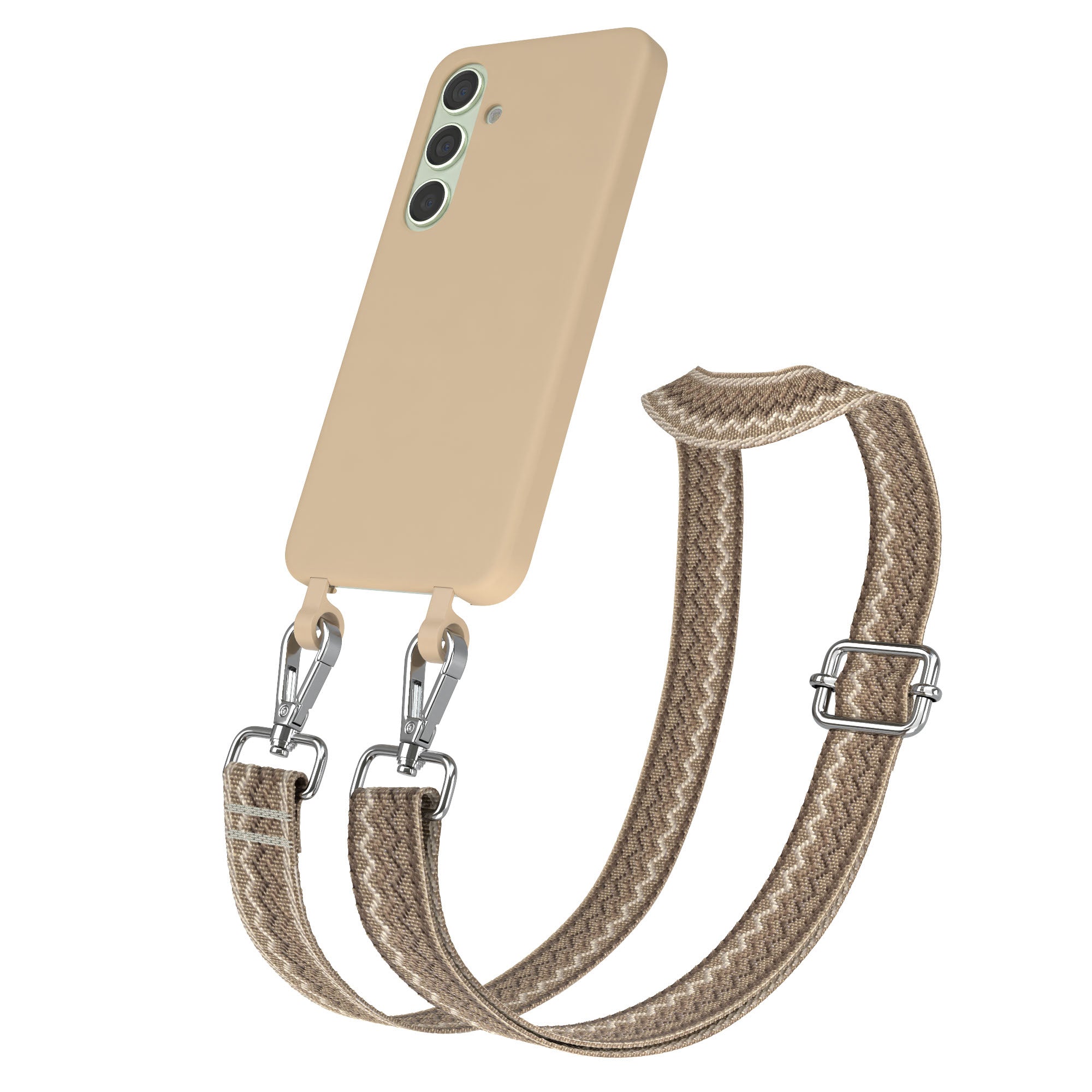 Samsung Galaxy S24 Handykette mit abnehmbarem Band und Silikon Schutzhülle