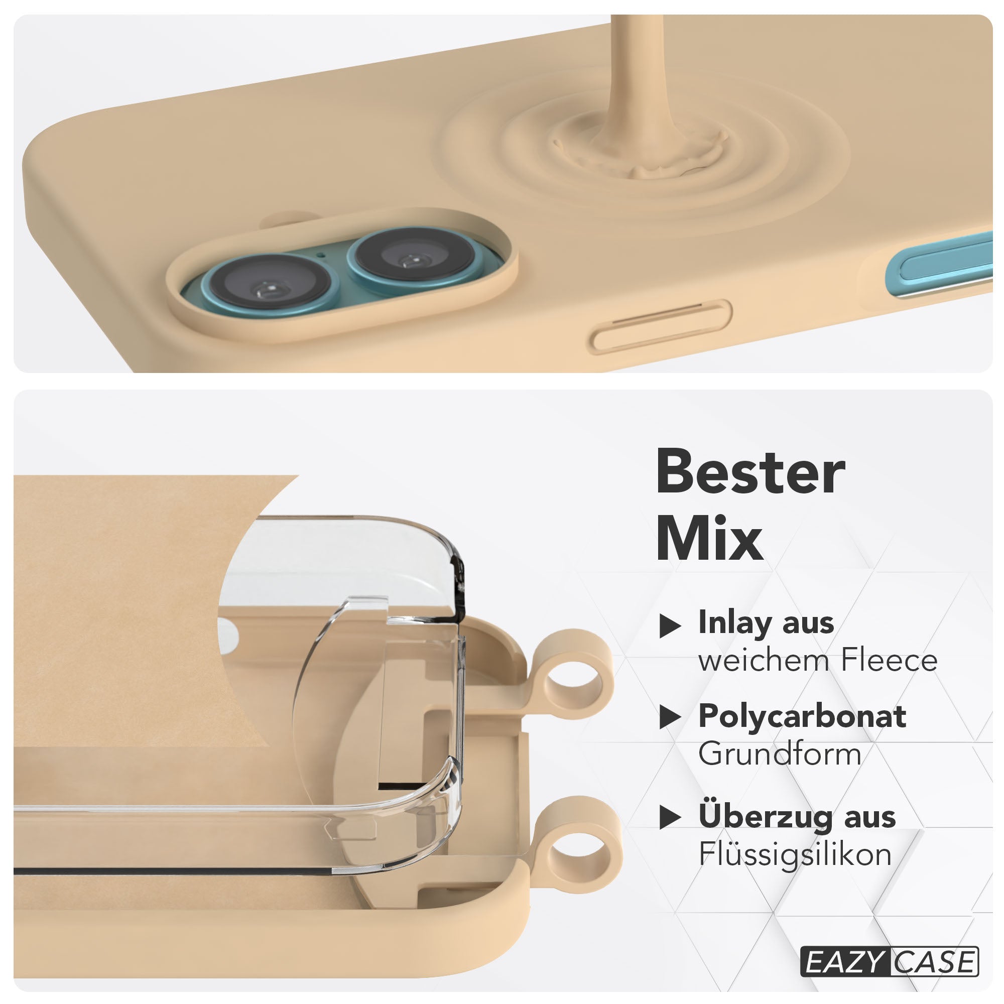 iPhone 16 Handykette mit abnehmbarem Band Silikonhülle EAZY CASE