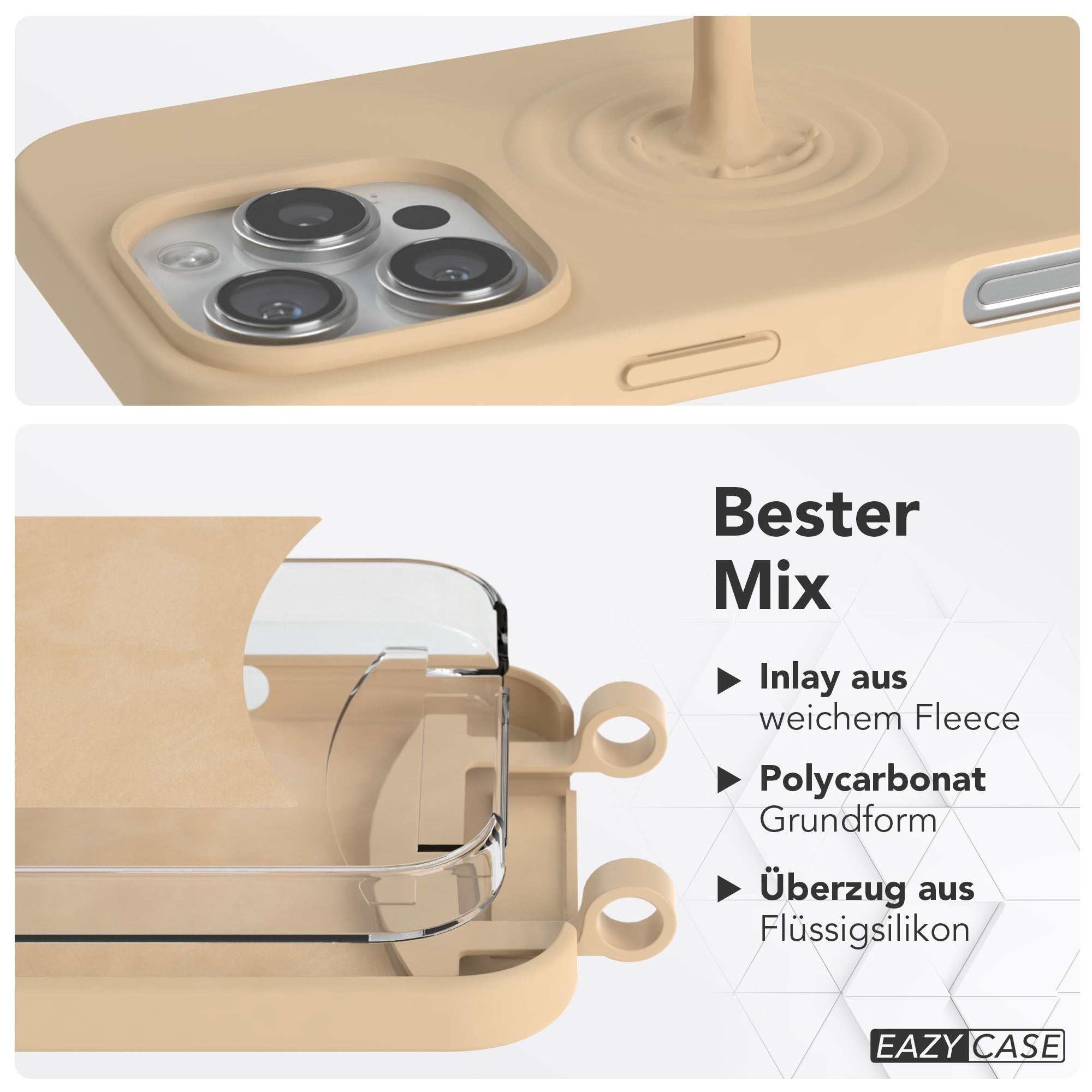 Apple iPhone 16 Pro 2in1 Handykette mit abnehmbarer Kordel Silikon