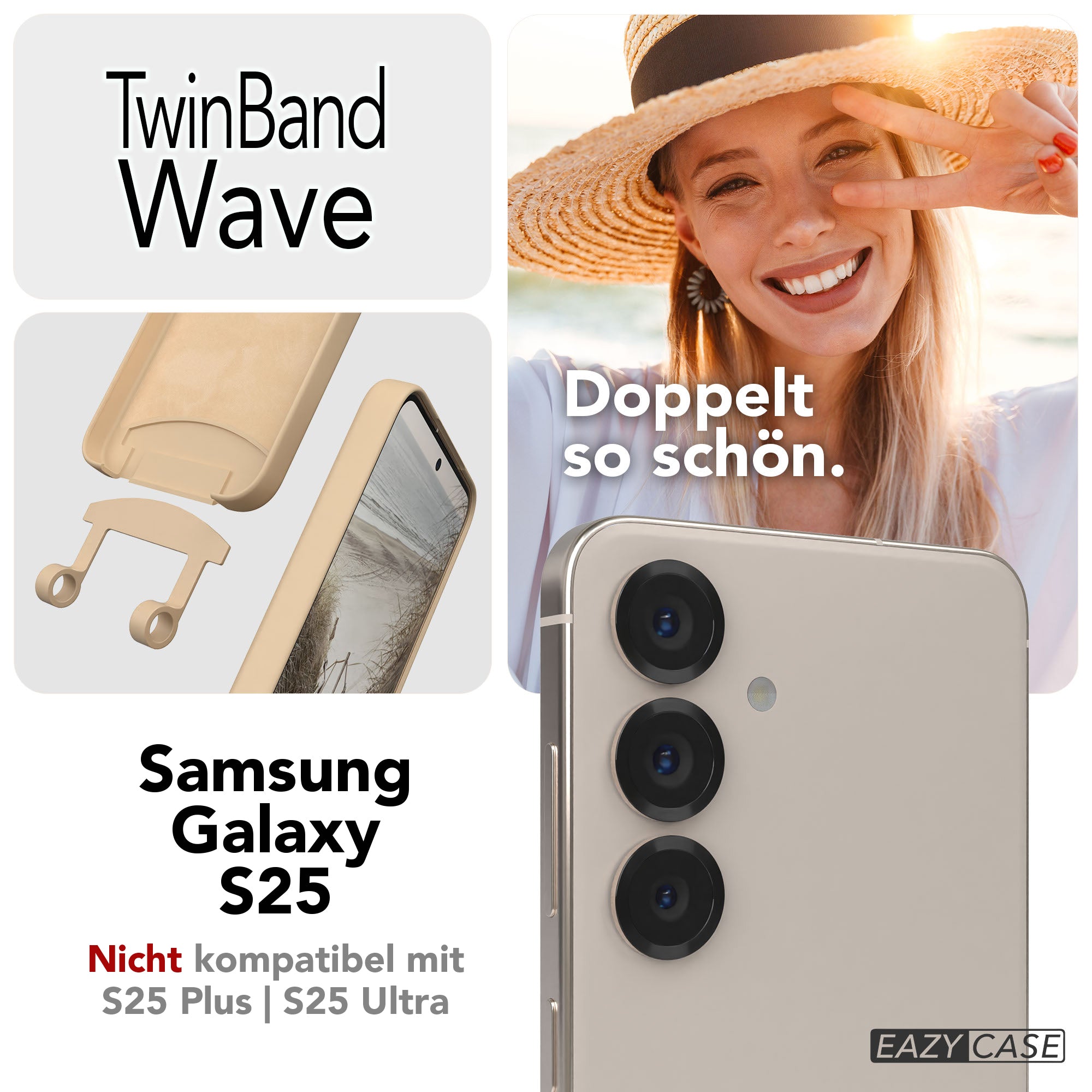 Samsung Galaxy S25 2in1 Handykette mit abnehmbarem Umhängeband Silikon Schutzhülle