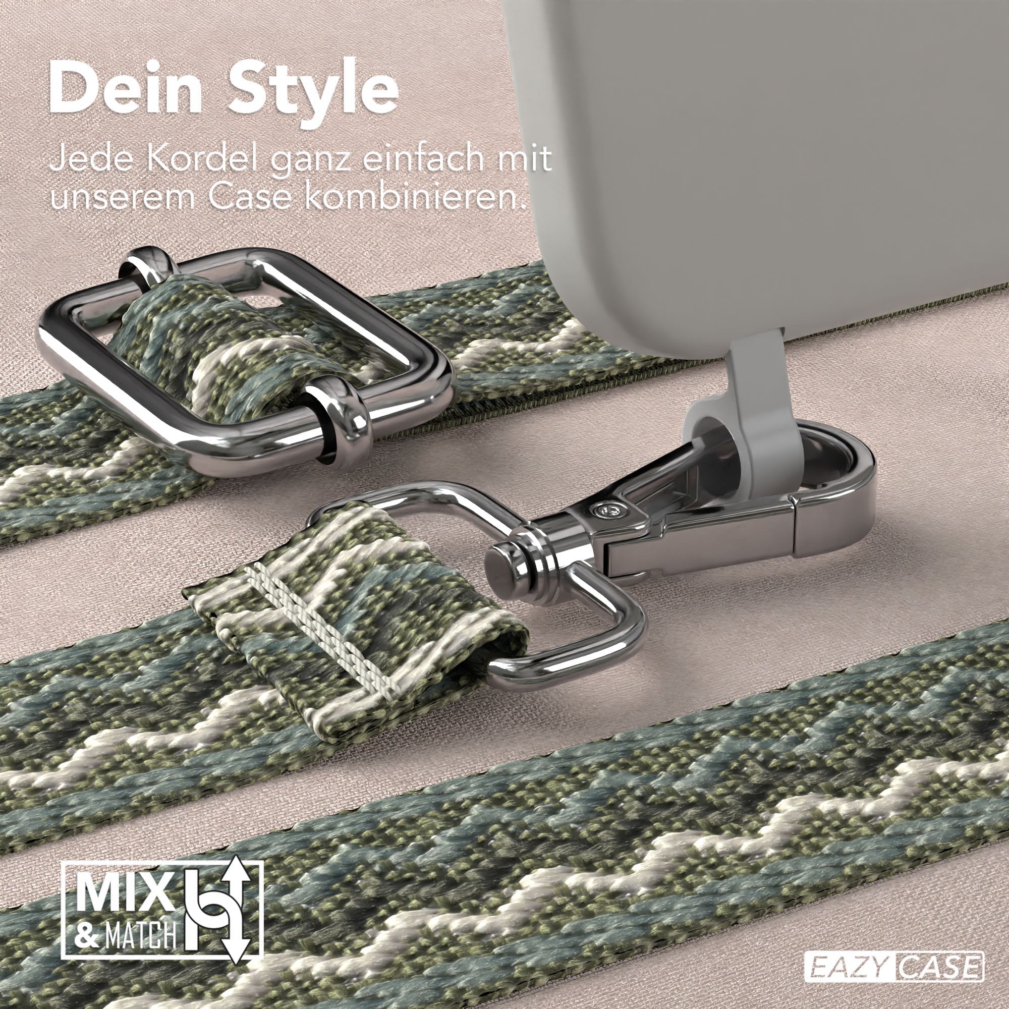 iPhone 15 2in1 Handykette mit abnehmbarem Band und Silikonhülle