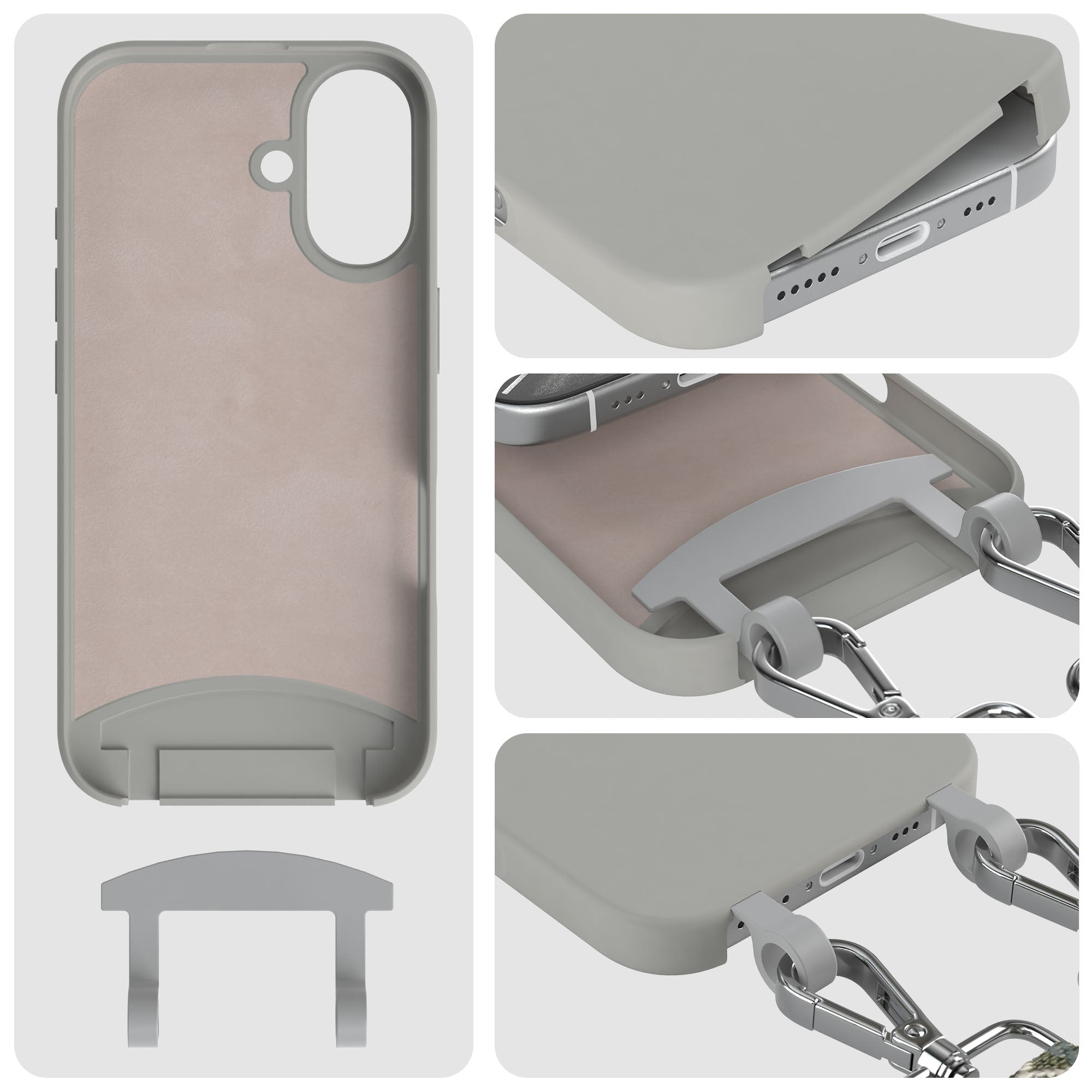 iPhone 16 Handykette mit abnehmbarem Band Silikonhülle EAZY CASE