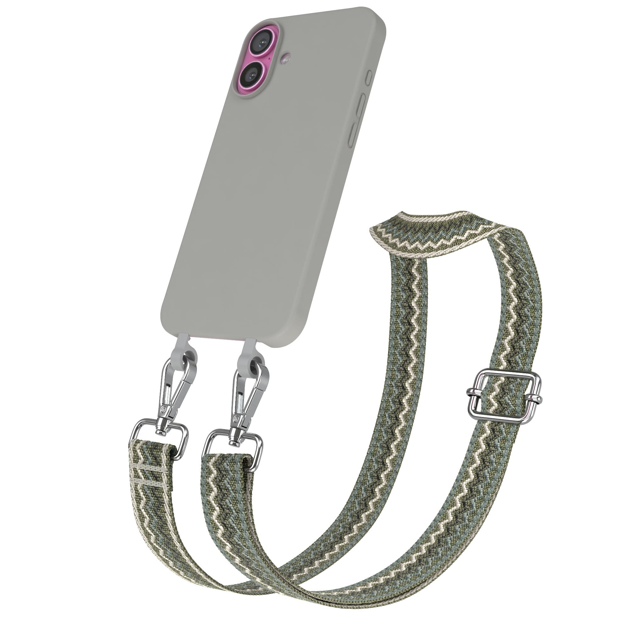 iPhone 16 Plus 2in1 Handykette abnehmbar Silikon Boho Band EAZY CASE