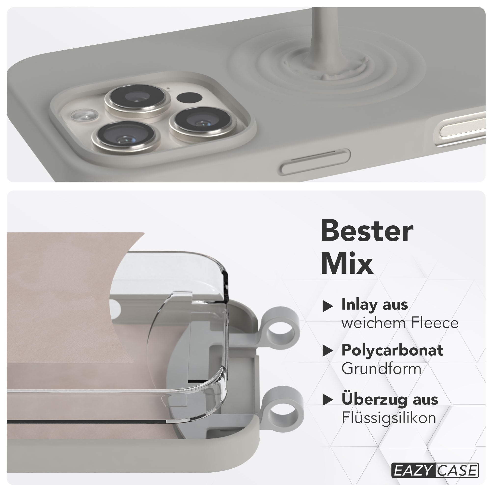 Apple iPhone 16 Pro 2in1 Handykette mit abnehmbarer Kordel Silikon