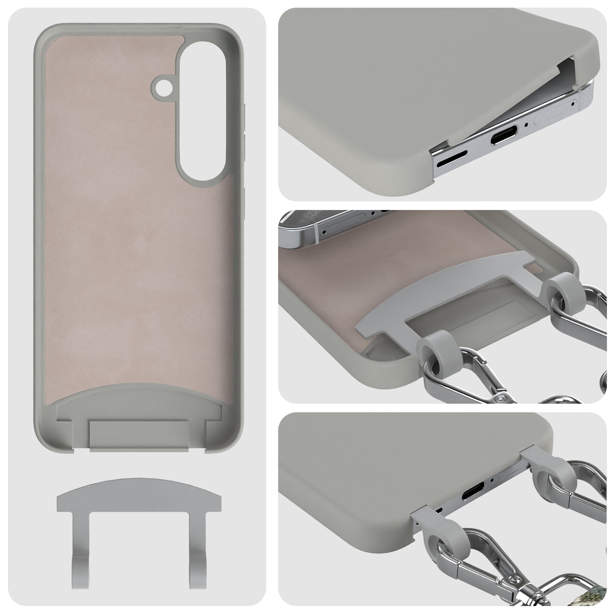 Samsung Galaxy S25 2in1 Handykette mit abnehmbarem Umhängeband Silikon Schutzhülle