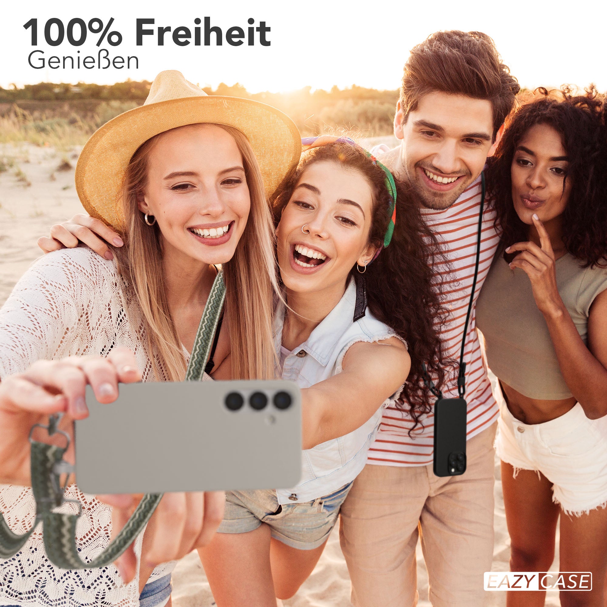 Samsung Galaxy S25 Plus 2in1 Handykette mit abnehmbarer Silikonhülle und Umhängeband