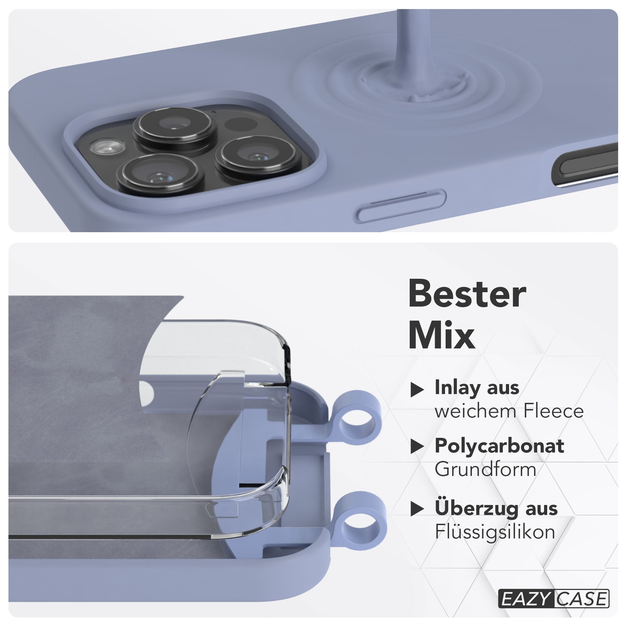 Apple iPhone 16 Pro 2in1 Handykette mit abnehmbarer Kordel Silikon