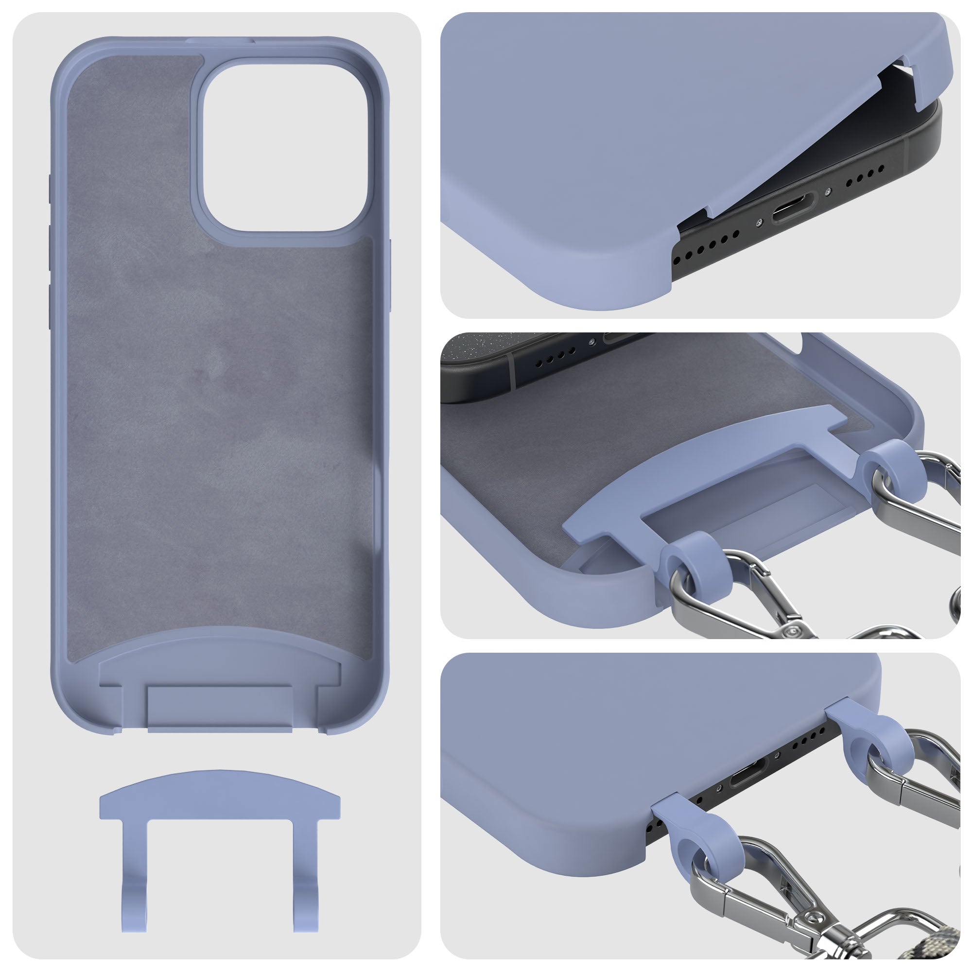 iPhone 16 Pro Max 2in1 Handykette mit abnehmbarem Boho Band Silikon
