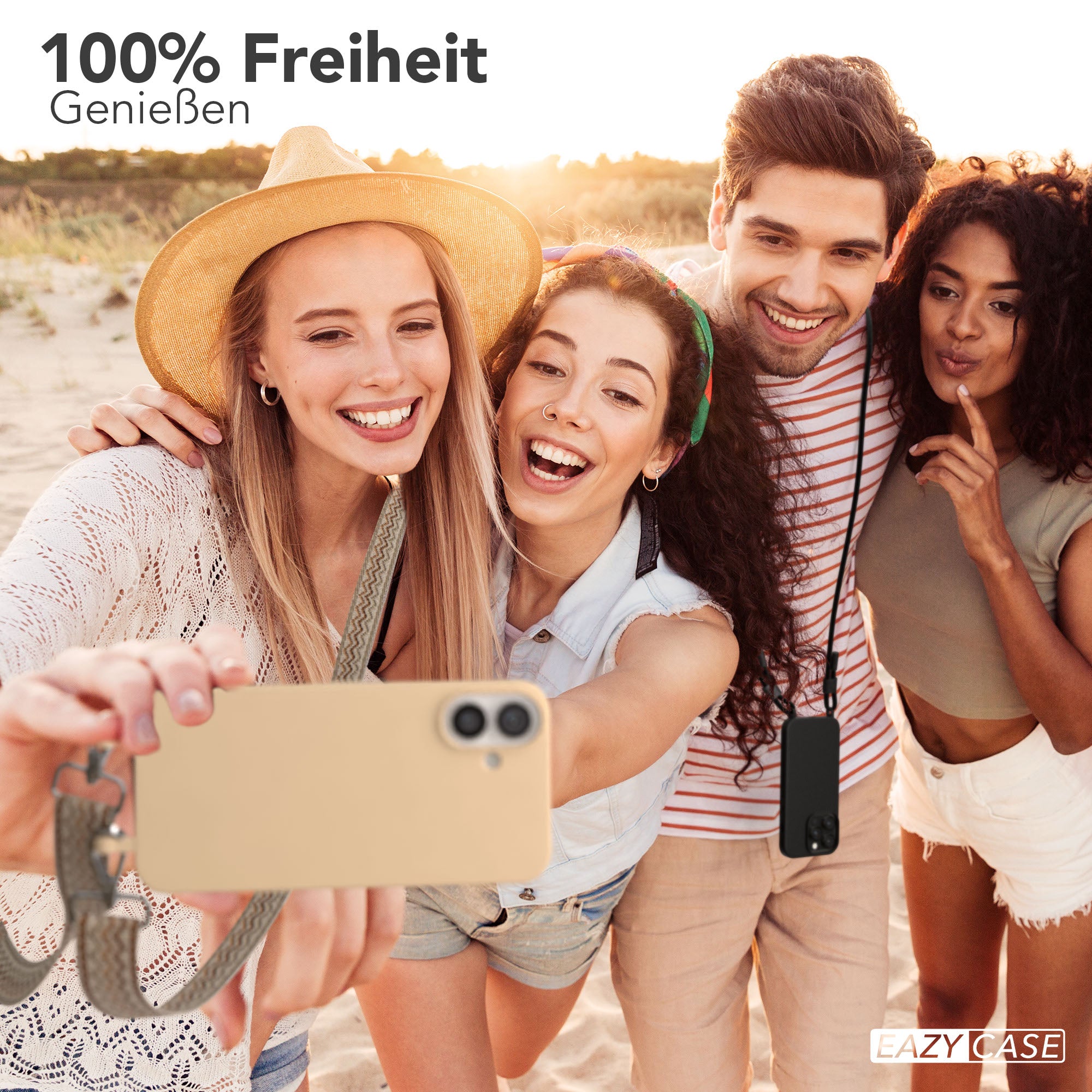 iPhone 16 Plus 2in1 Handykette abnehmbar Silikon Boho Band EAZY CASE