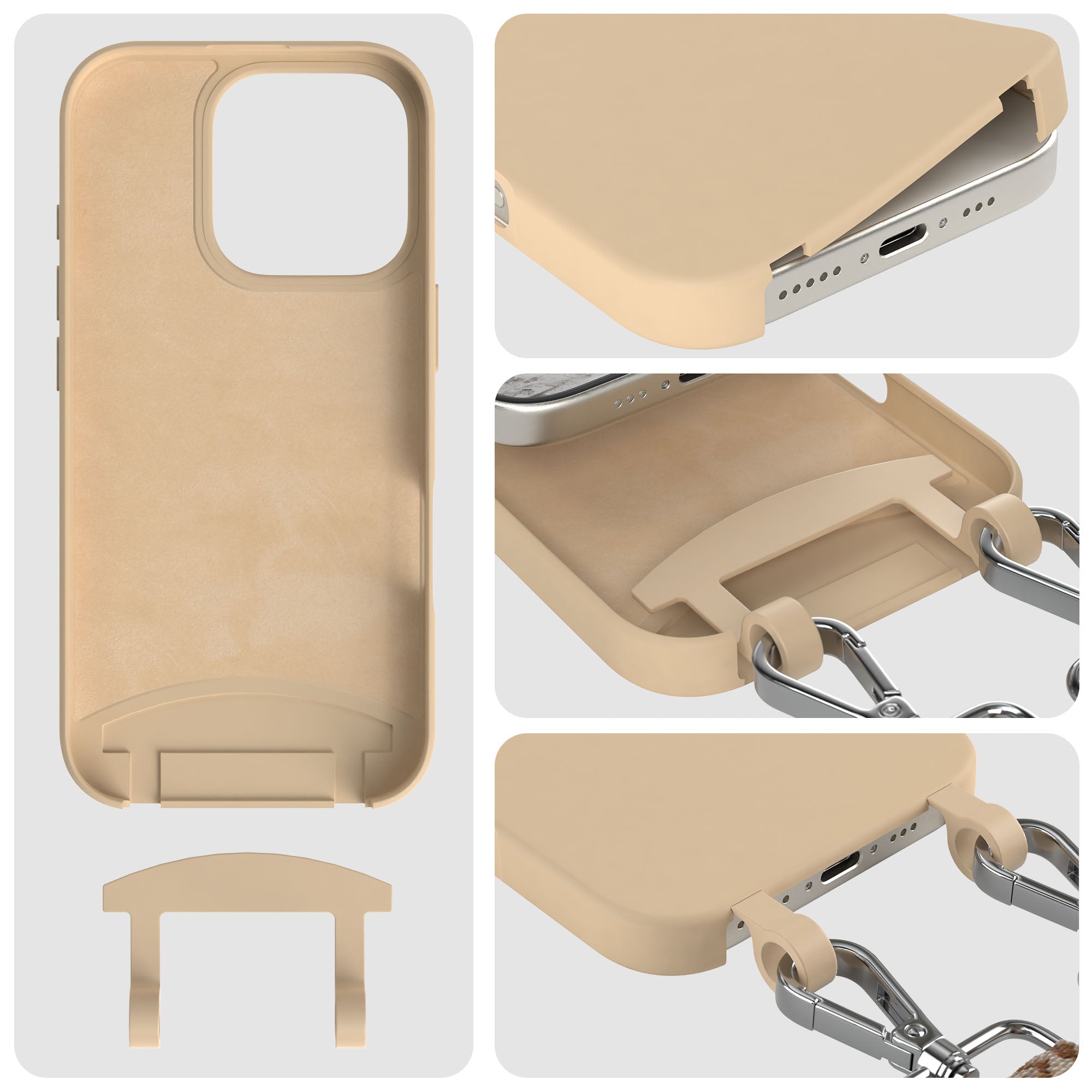 Apple iPhone 16 Pro 2in1 Handykette mit abnehmbarer Kordel Silikon