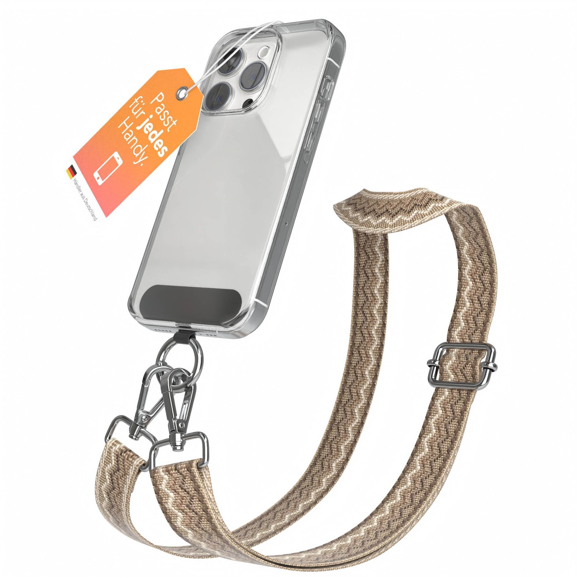 Universal Handykette mit verstellbarem Riemen und Karabinerhaken EAZY CASE
