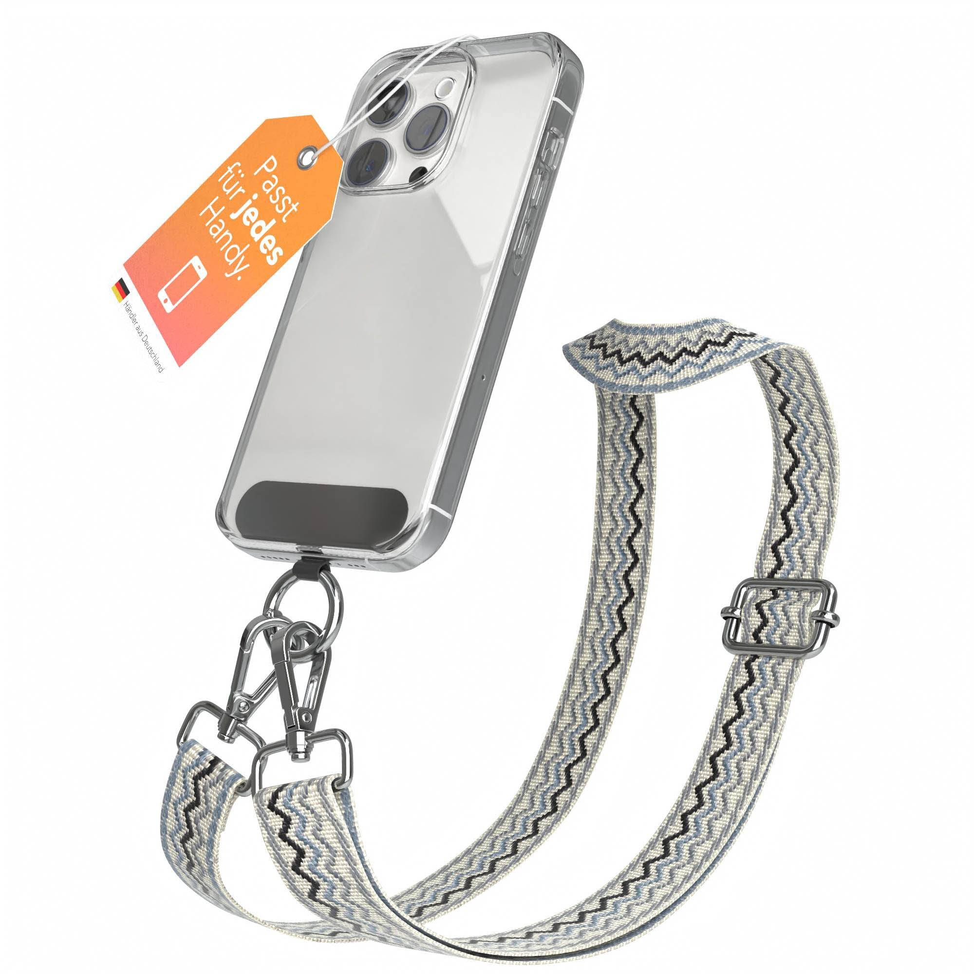 Universal Handykette mit verstellbarem Riemen und Karabinerhaken EAZY CASE