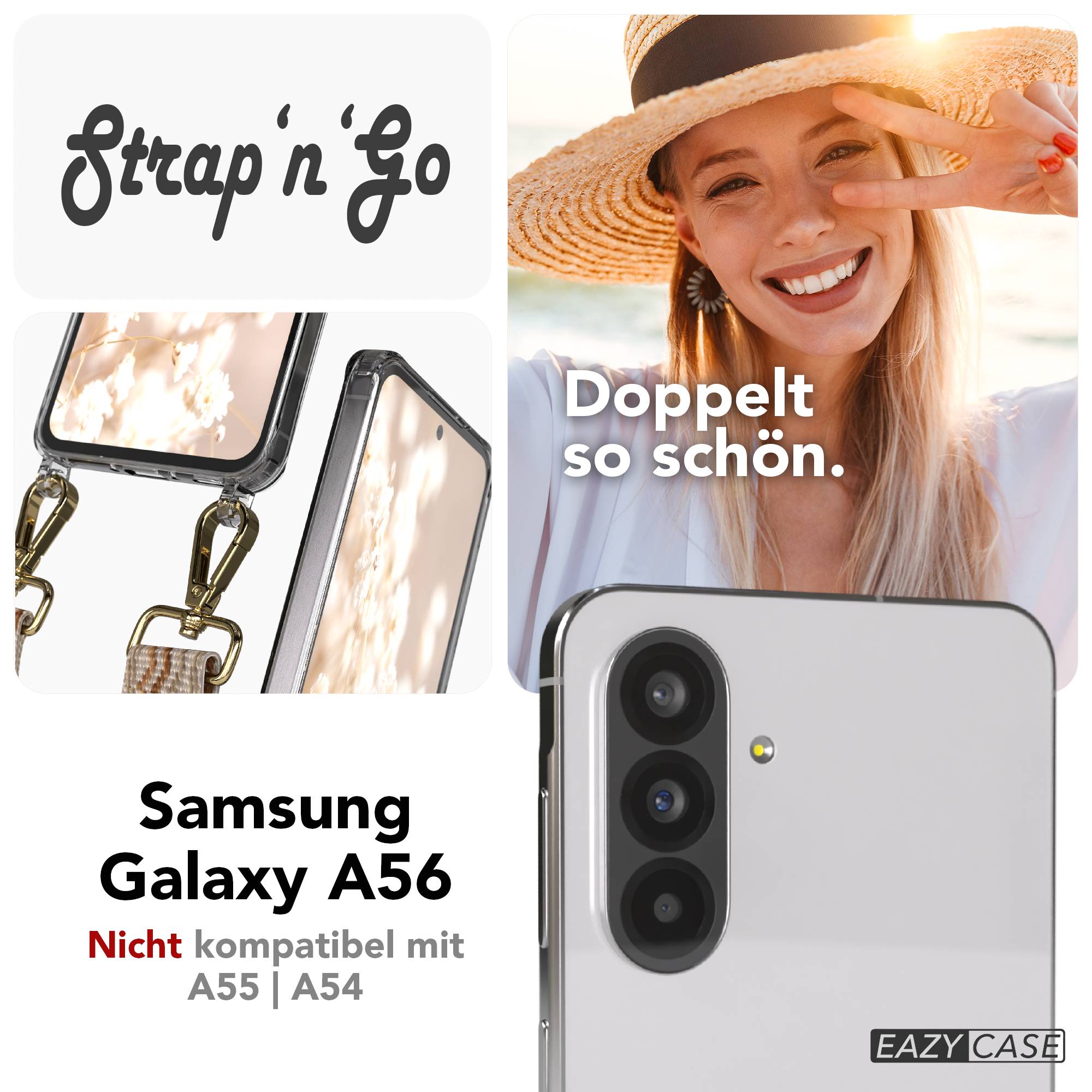 Samsung Galaxy A56 Handykette mit Boho Band verstellbar